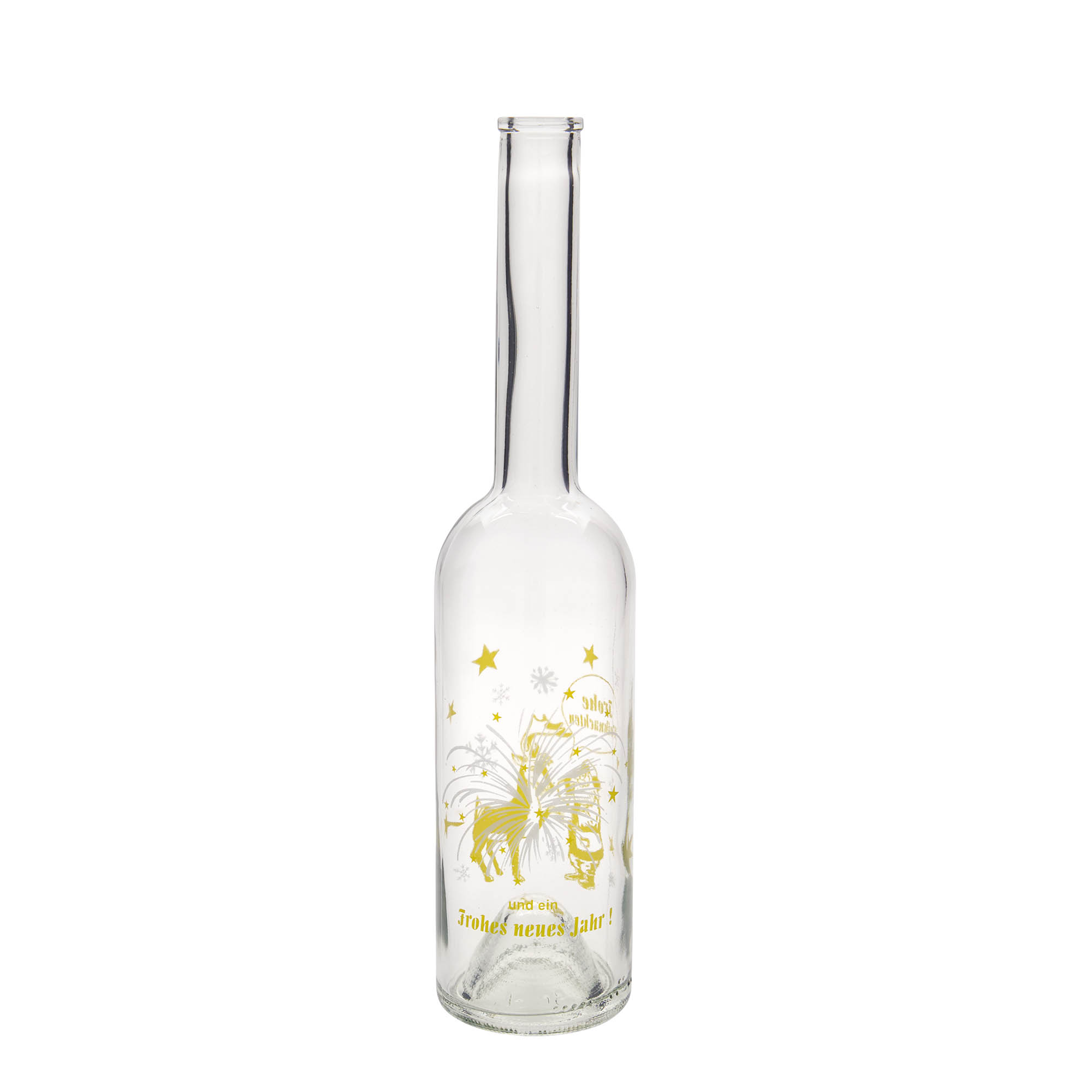 Glazen fles 'Opera', 500 ml, motief: Vuurwerk, monding: kurk
