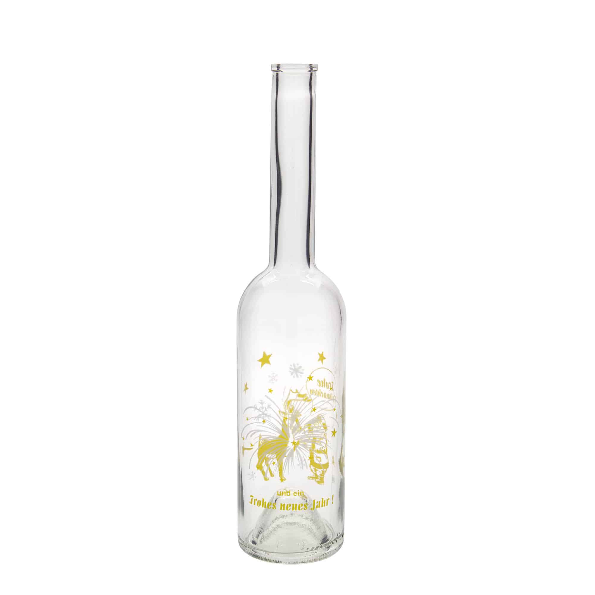 Glazen fles 'Opera', 500 ml, motief: Vuurwerk, monding: kurk Glazen fles 'Opera', 500 ml, motief: Vuurwerk, monding: kurk