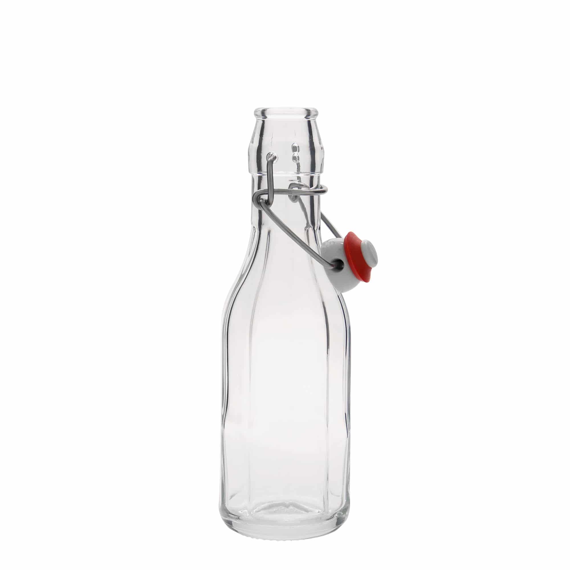 Glazen fles 'Bravo', 250 ml, tienhoekig, monding: beugelsluiting Glazen fles 'Bravo', 250 ml, tienhoekig, monding: beugelsluiting