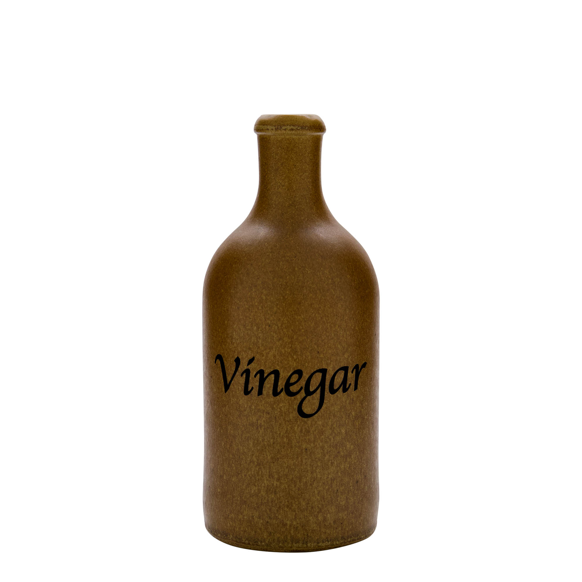 Keramische kruik, 500 ml, motief: Vinegar, steengoed, bruin-kristal, monding: kurk