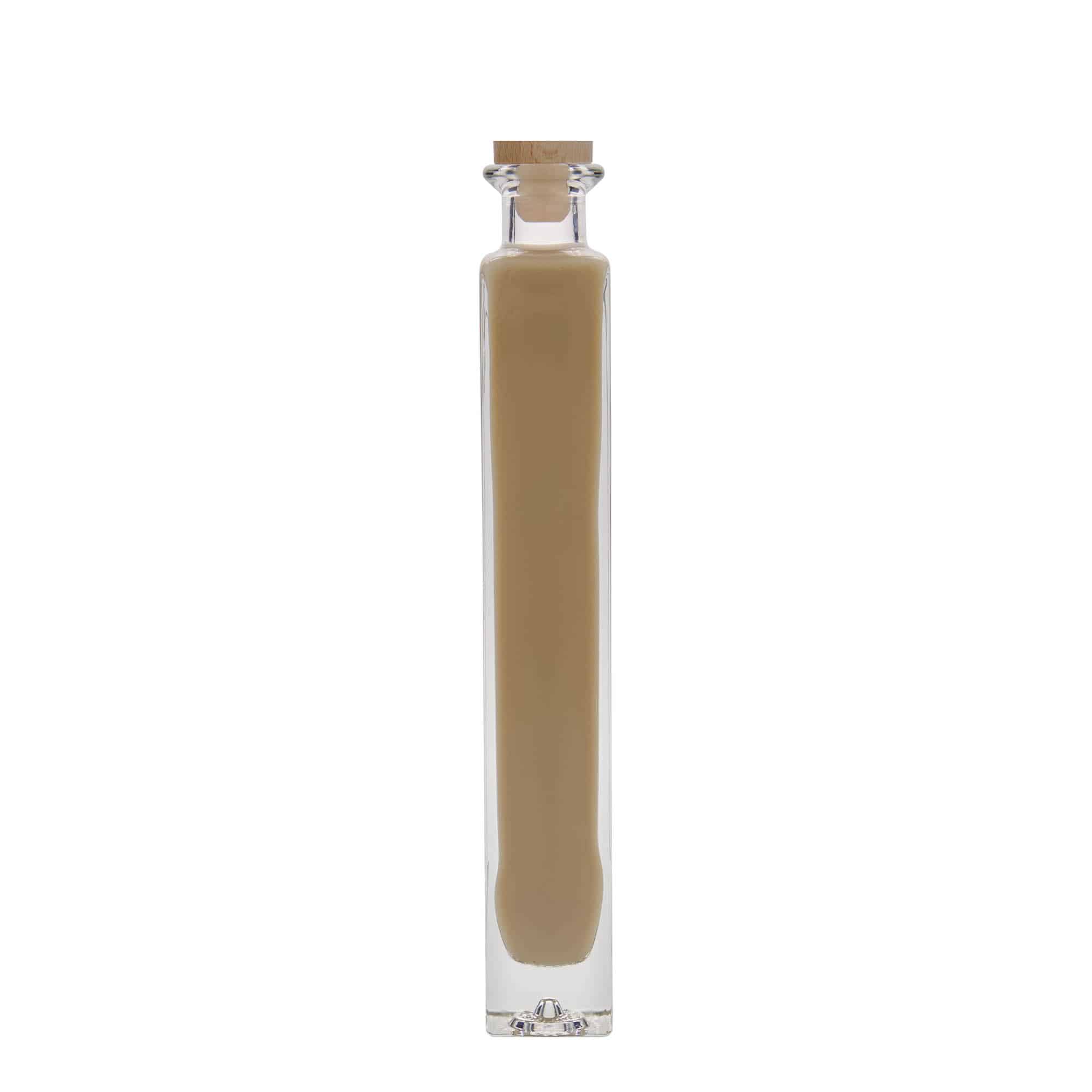 Bouteille en verre 200 ml 'Tommy', carrée, bouchage: bouchon