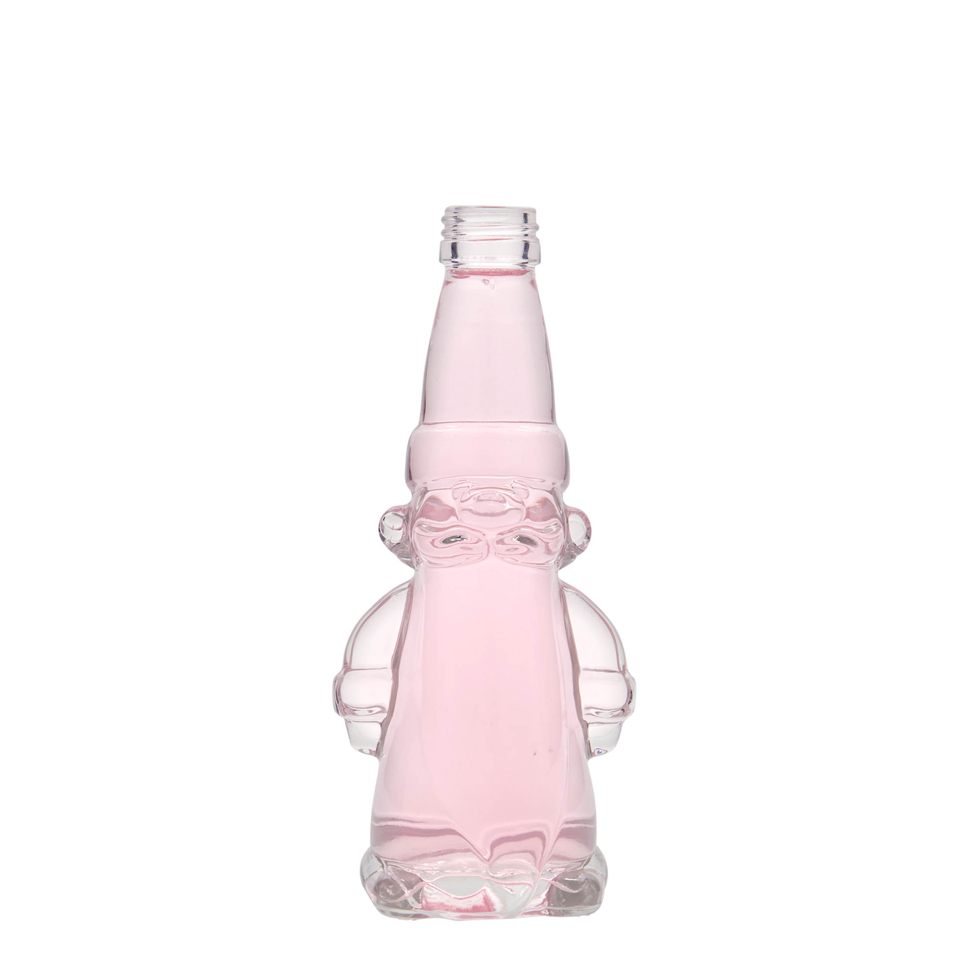 Glazen fles 'Kerstkabouter', 200 ml, monding: PP 28