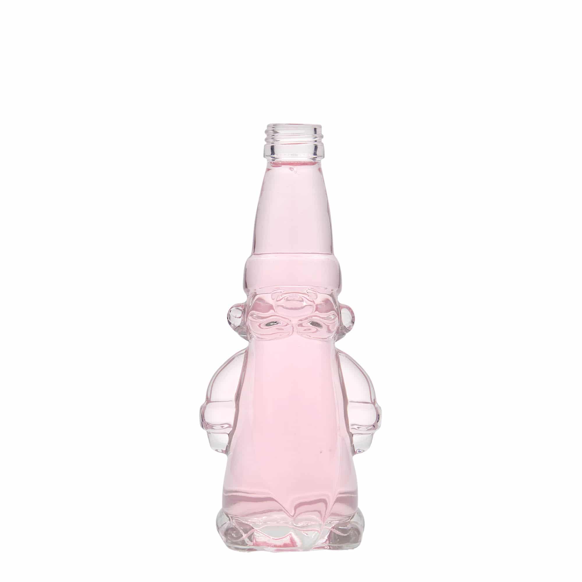 Glazen fles 'Kerstkabouter', 200 ml, monding: PP 28