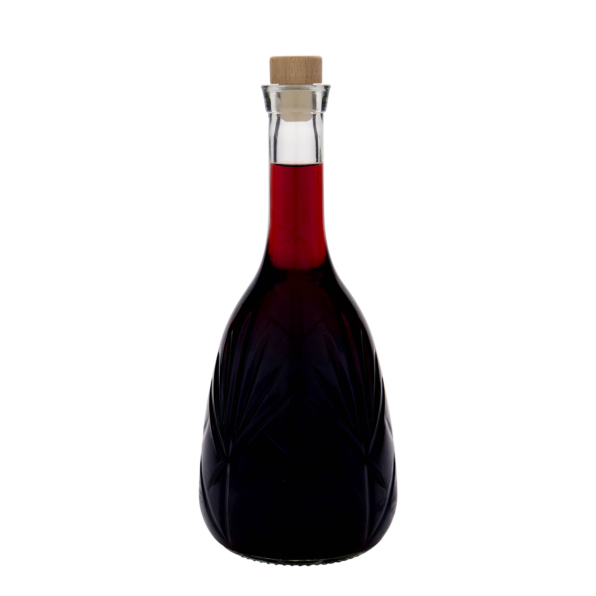 Glazen fles 'Reliefa', 1000 ml, monding: kurk Glazen fles 'Reliefa', 1000 ml, monding: kurk