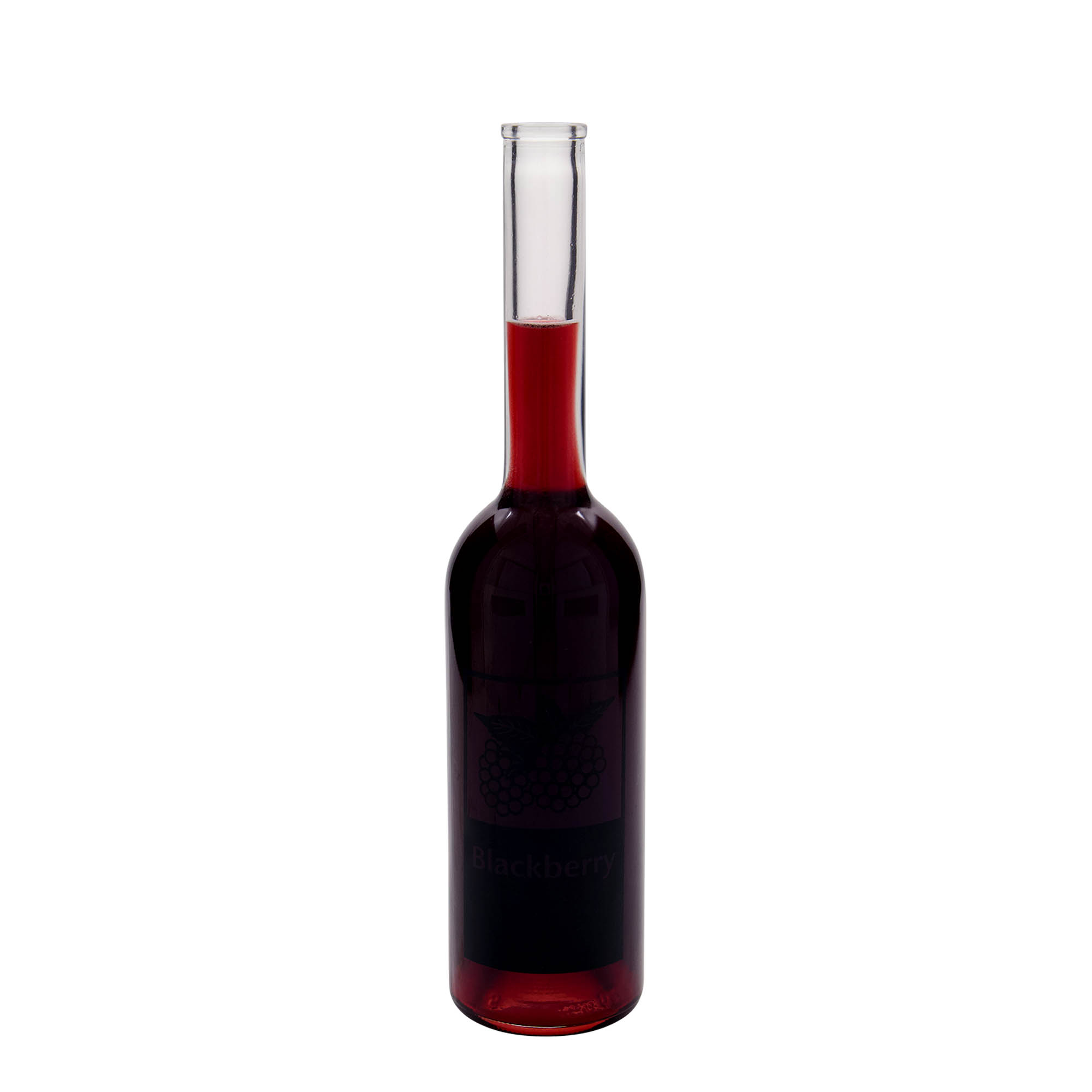Bouteille en verre 500 ml 'Opera', motif : Blackberry, bouchage: bouchon Bouteille en verre 500 ml 'Opera', motif : Blackberry, bouchage: bouchon