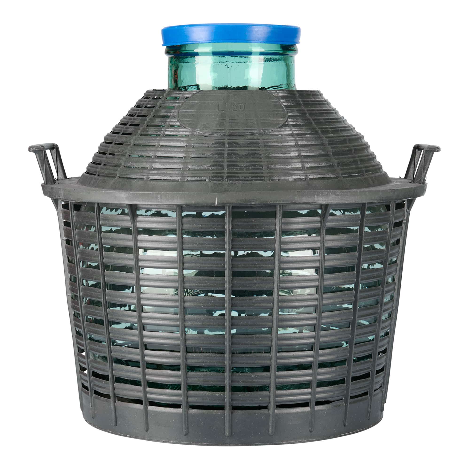 Ballonfles brede hals, 20 l, glas, monding: stulpdeksel