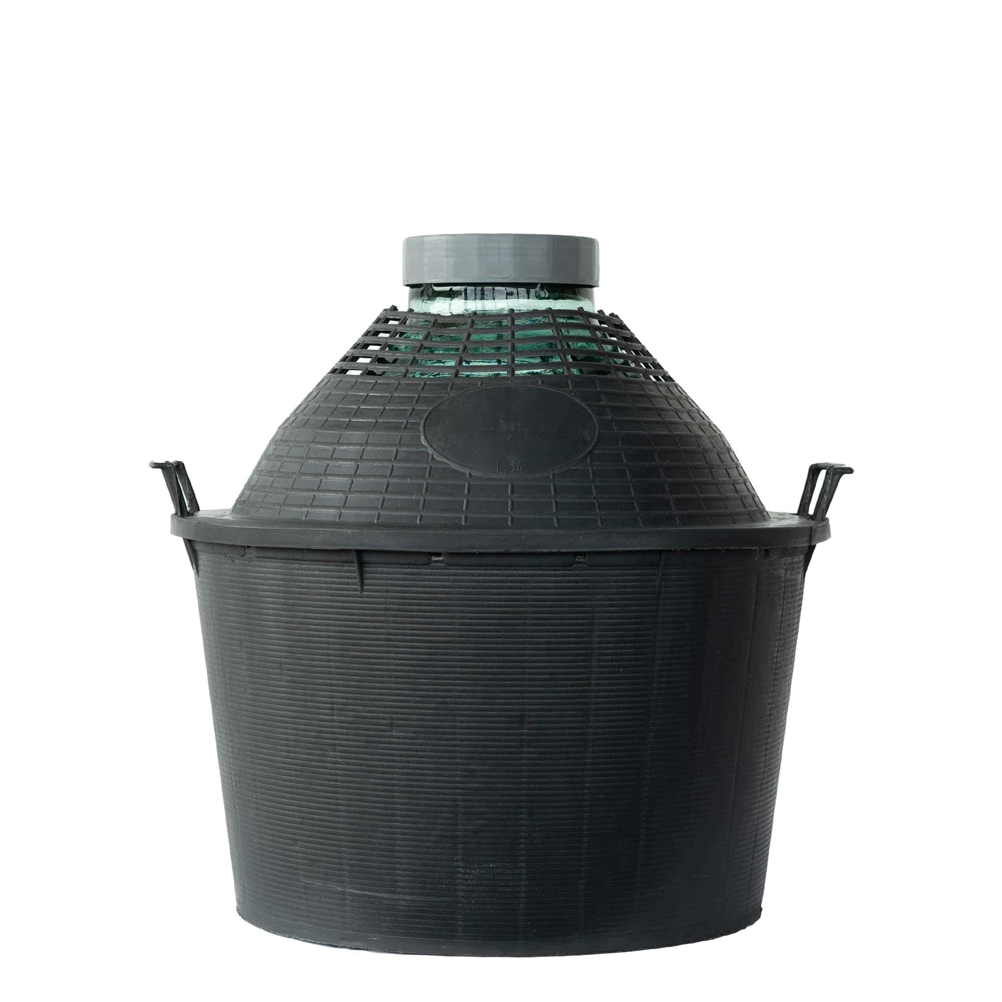 Ballonfles brede hals, 34 l, glas, monding: schroefsluiting