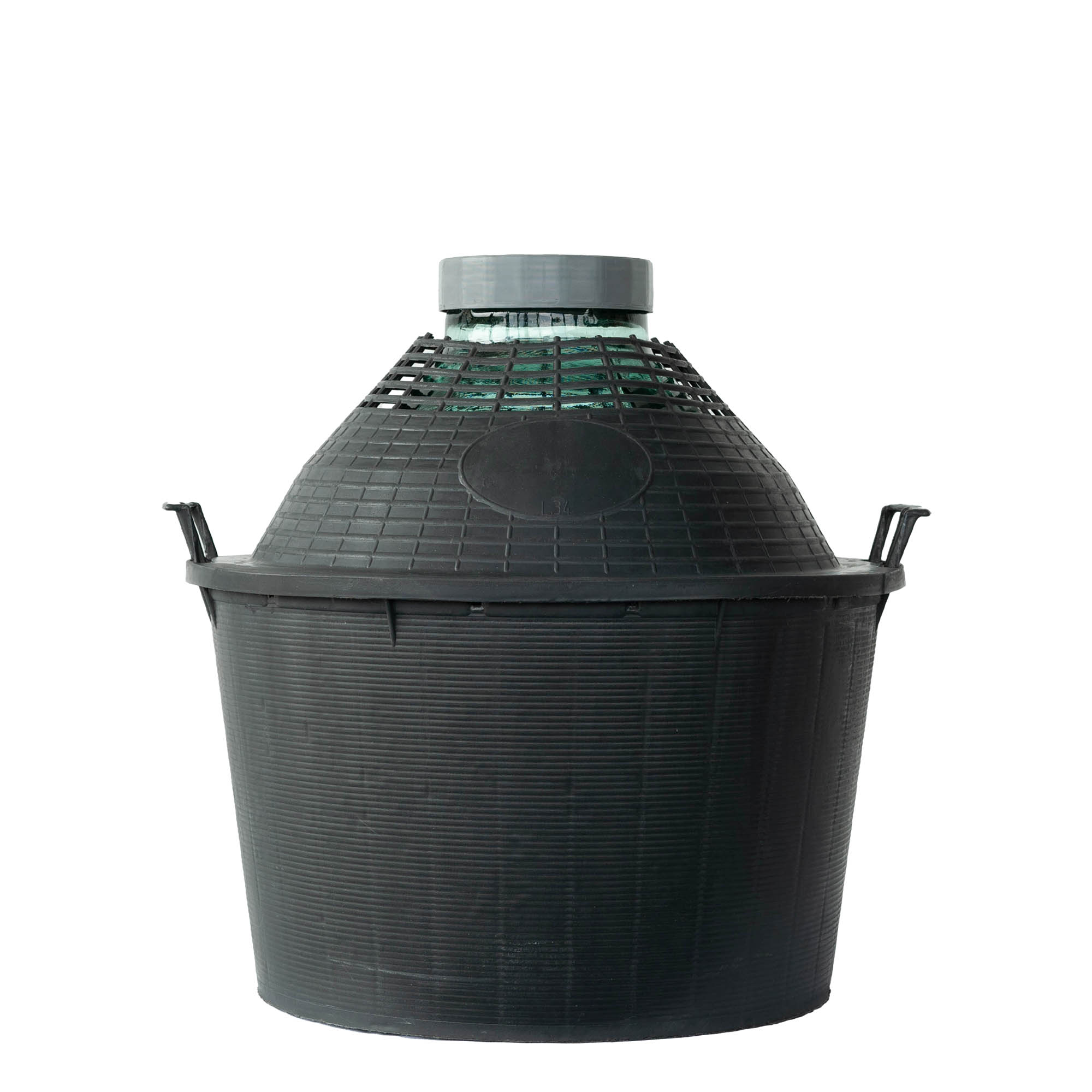 Ballonfles brede hals, 34 l, glas, monding: schroefsluiting