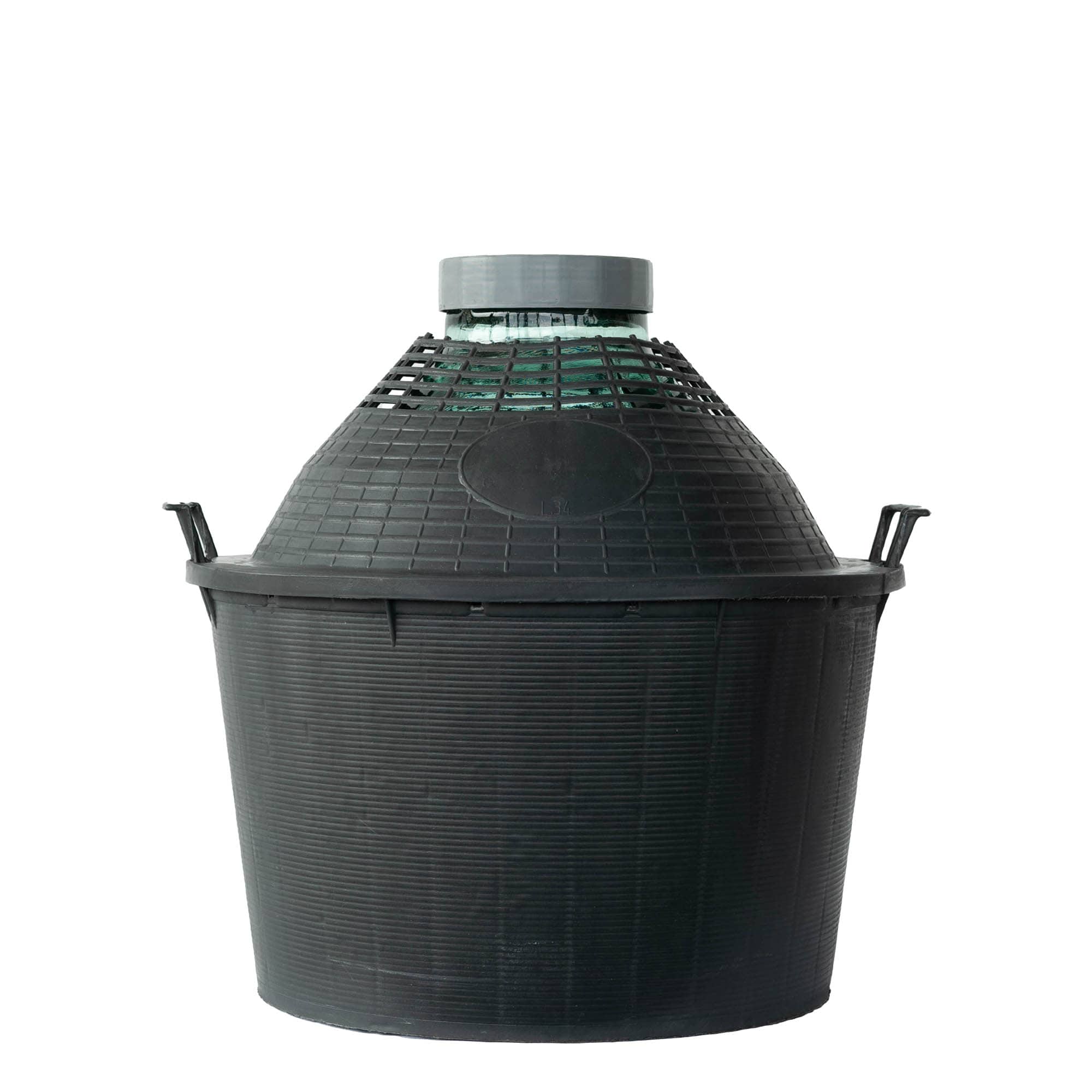 Ballonfles brede hals, 34 l, glas, monding: schroefsluiting