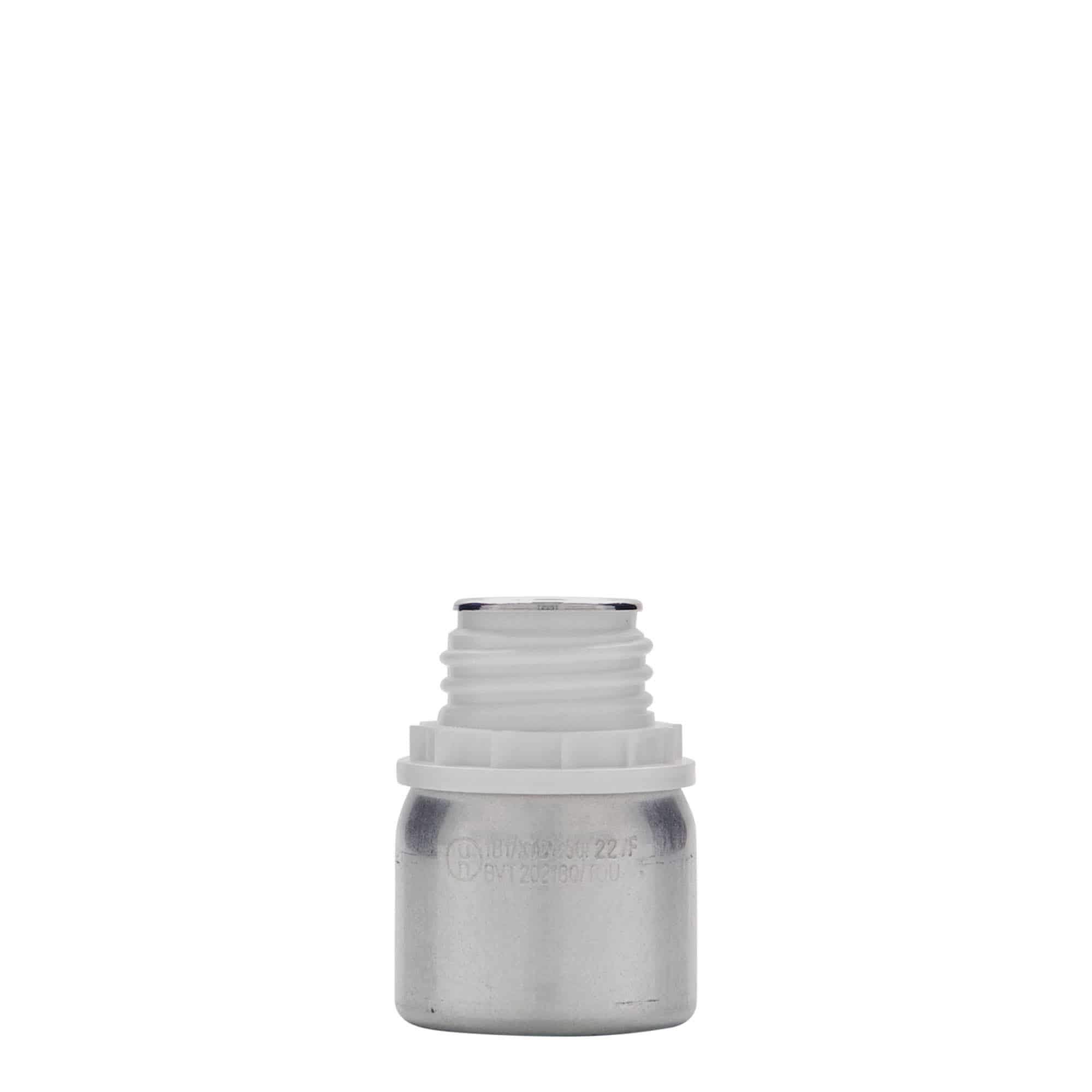Aluminium fles, 50 ml, metaal, zilver, monding: DIN 32