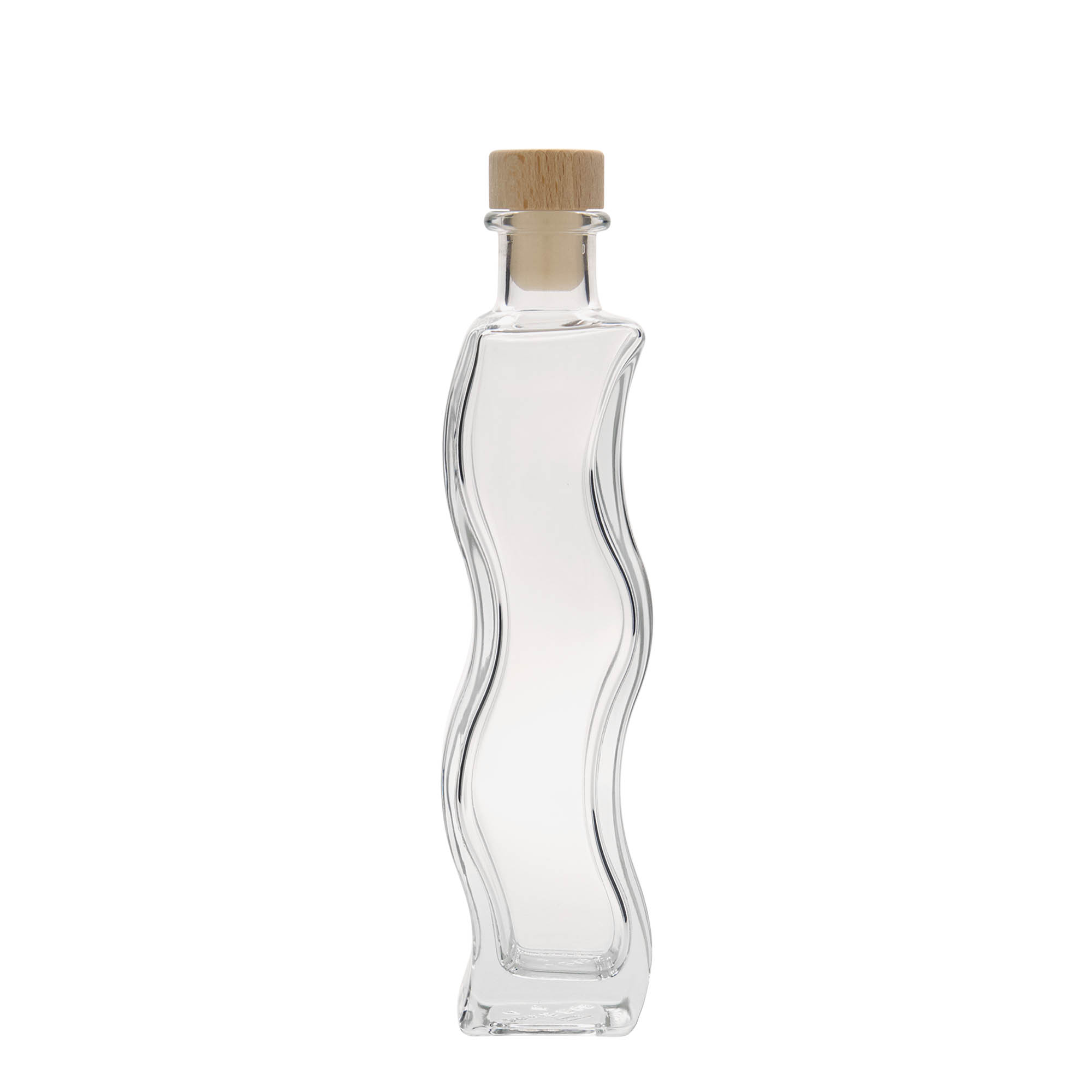 Bouteille en verre 200 ml 'Vague', carrée, bouchage: bouchon Bouteille en verre 200 ml 'Vague', carrée, bouchage: bouchon