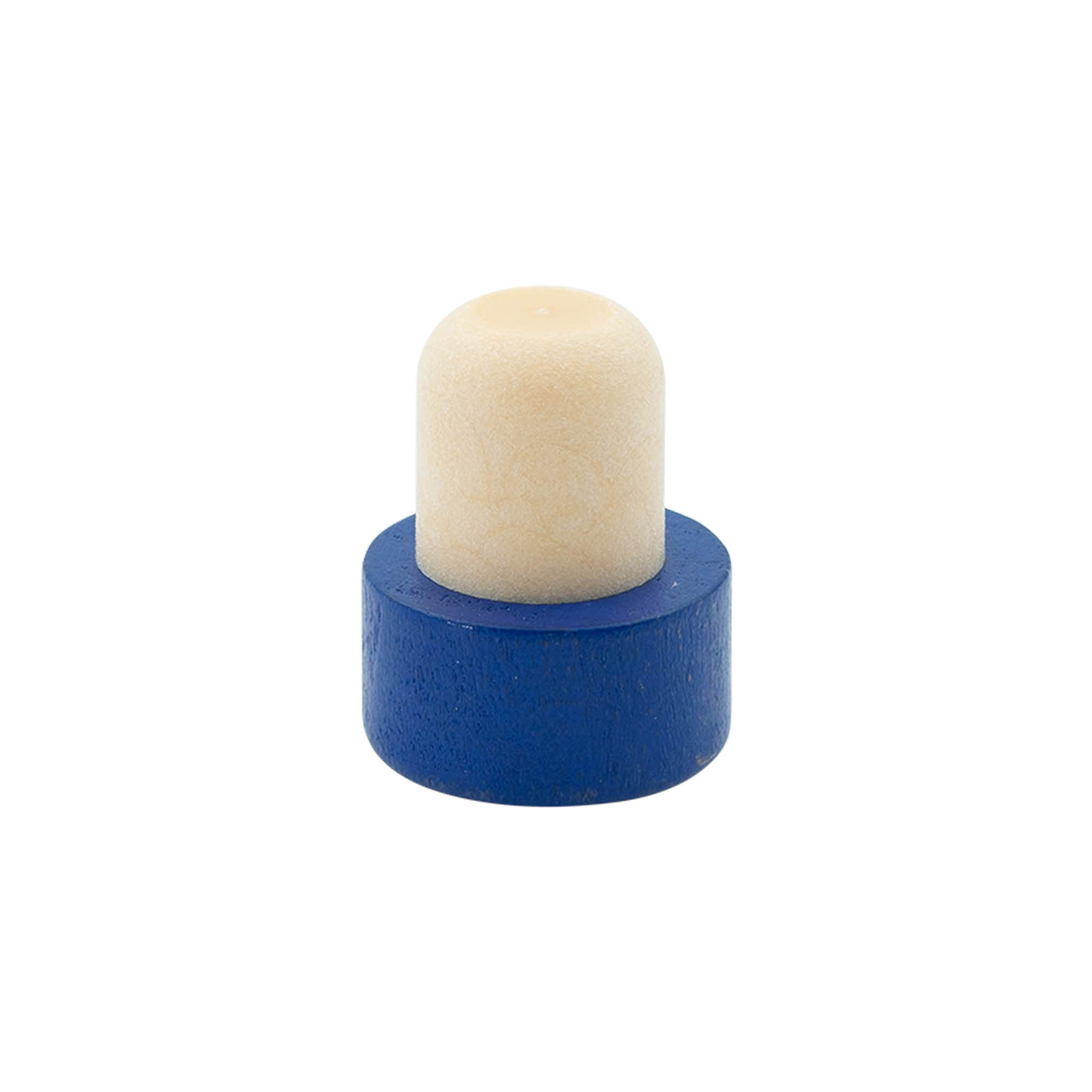 Dopkurk, 19 mm, hout/kunststof, blauw, voor monding: kurk