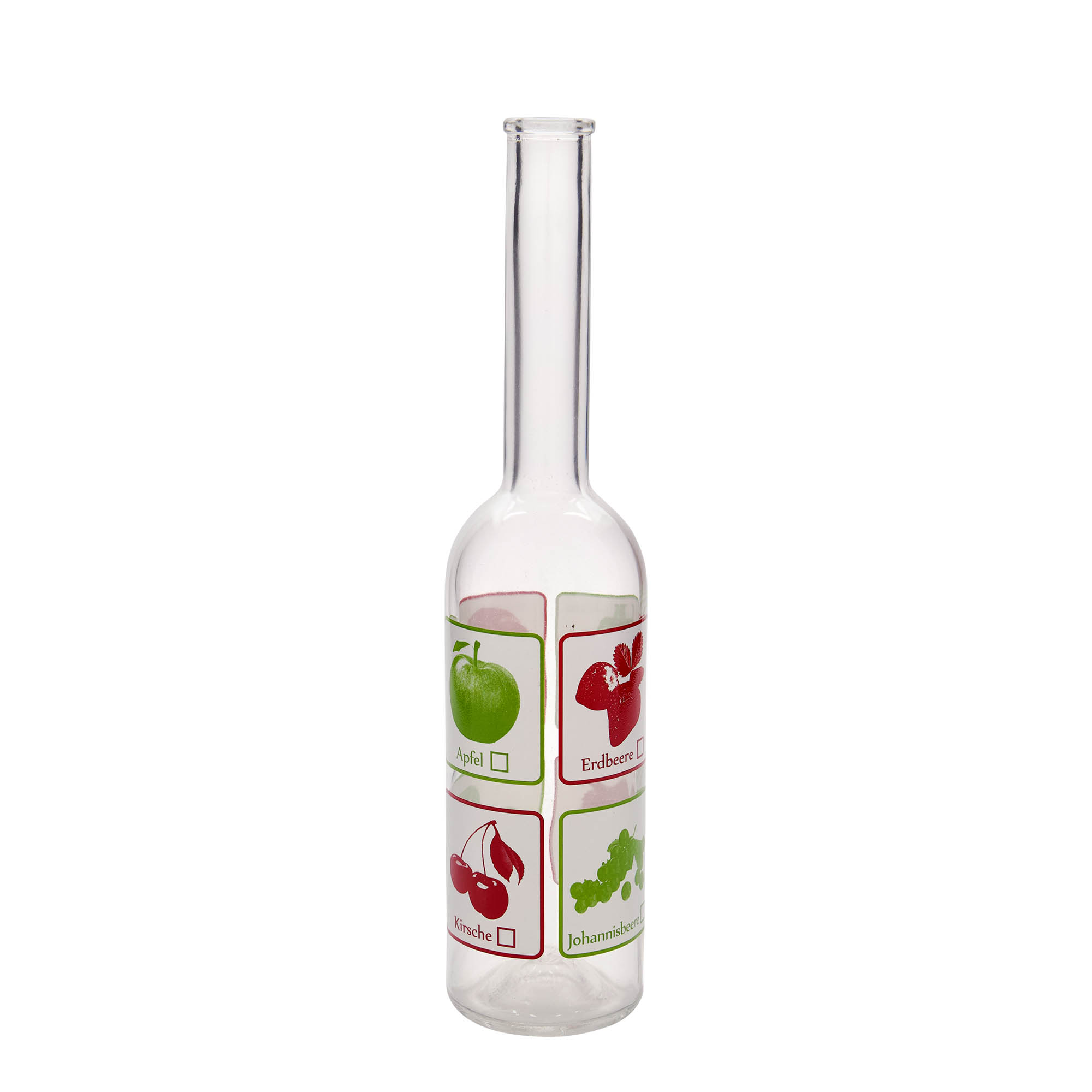 Bouteille en verre 500 ml « Opera », motif : fruits, bouchage: bouchon