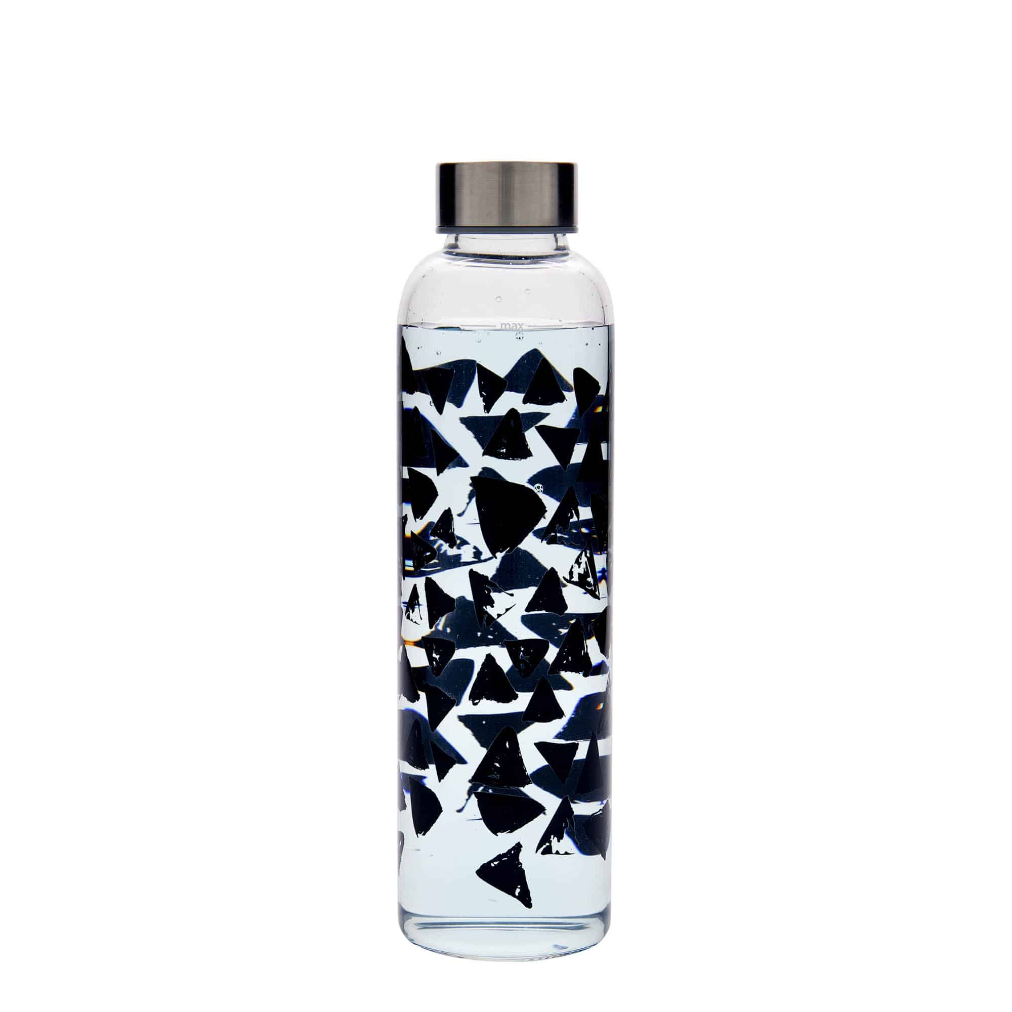 Gourde 500 ml « Perseus », motif : triangles noirs, bouchage: Bougage à vis