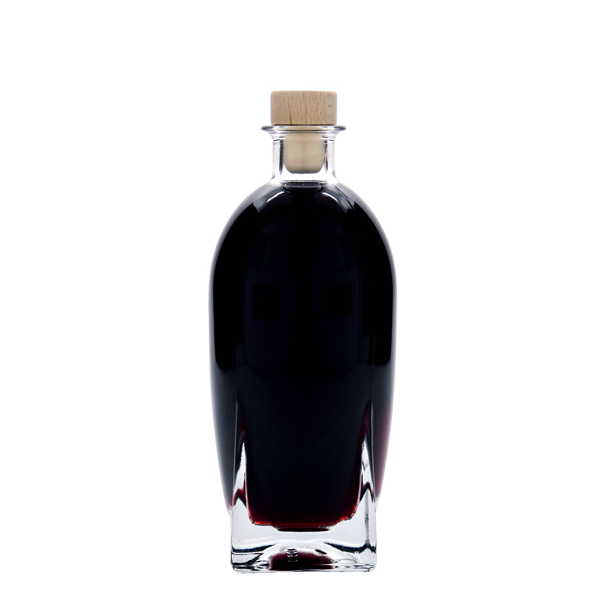 Glazen fles 'Golf', 500 ml, vierkant, monding: kurk