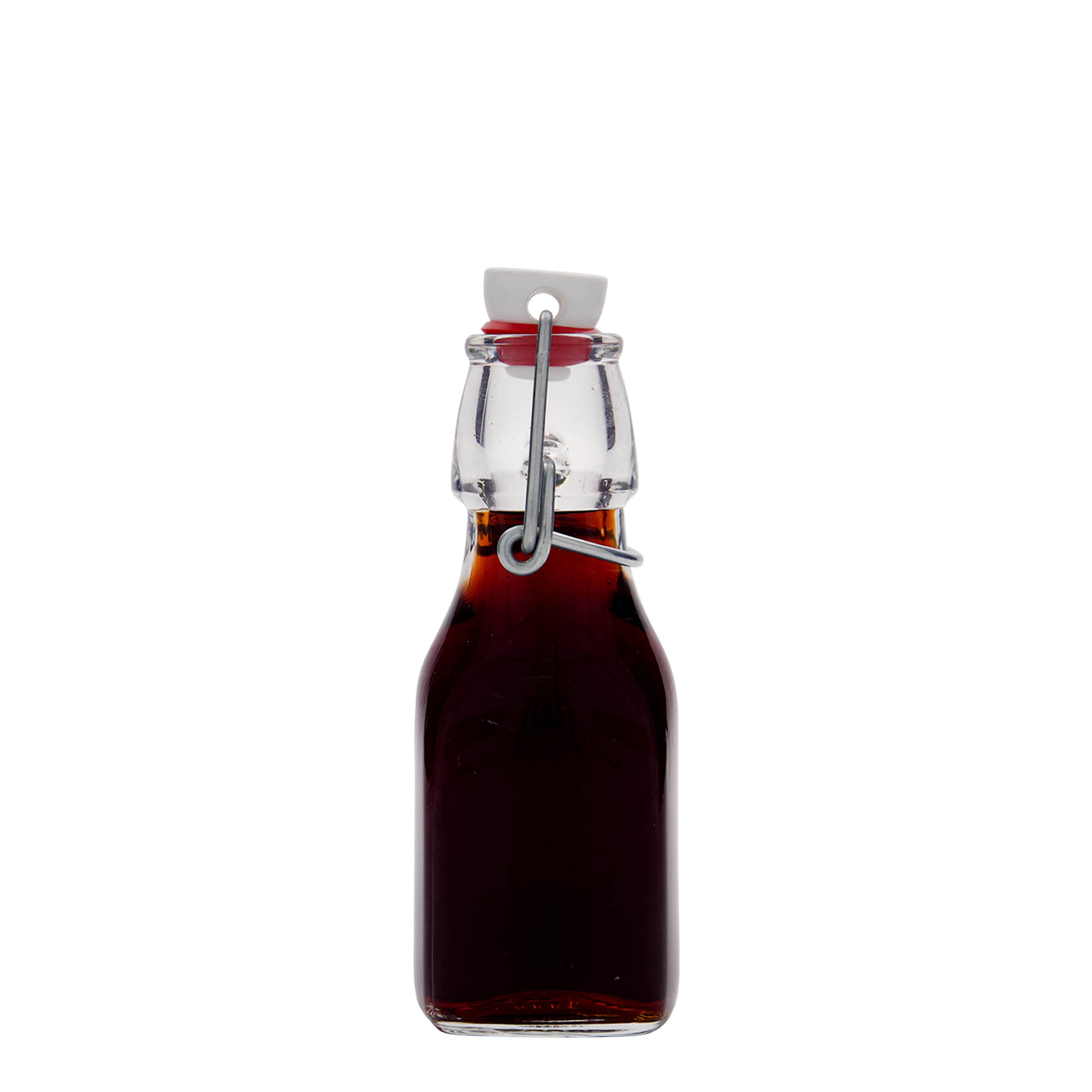Bouteille en verre 125 ml 'Swing', carrée, bouchage: bouchon mécanique Bouteille en verre 125 ml 'Swing', carrée, bouchage: bouchon mécanique