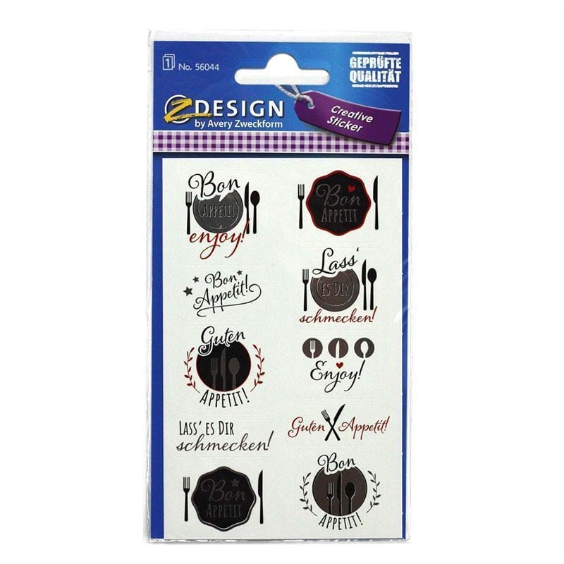 Sticker usage spécial 'Bon appétit', papier, multicolore