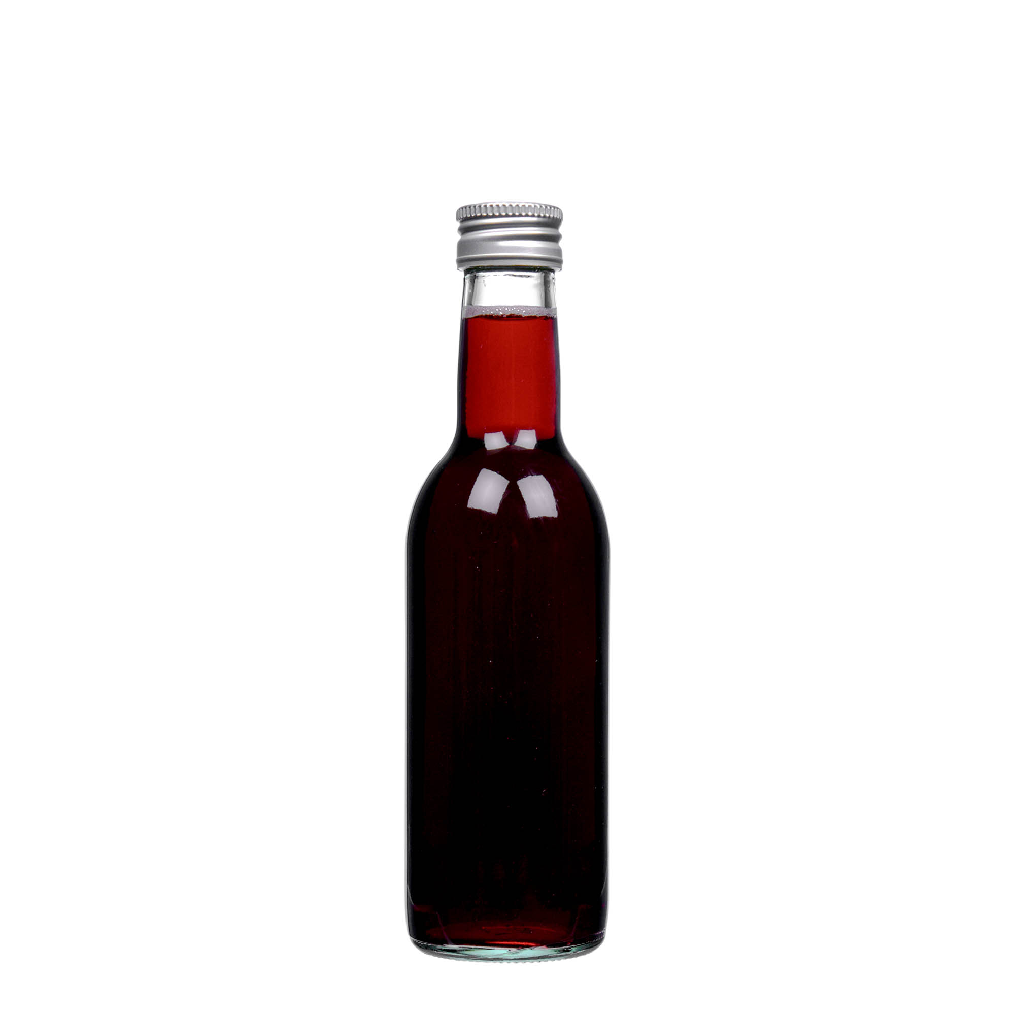 Glazen fles 'Bordeaux', 250 ml, monding: PP 28