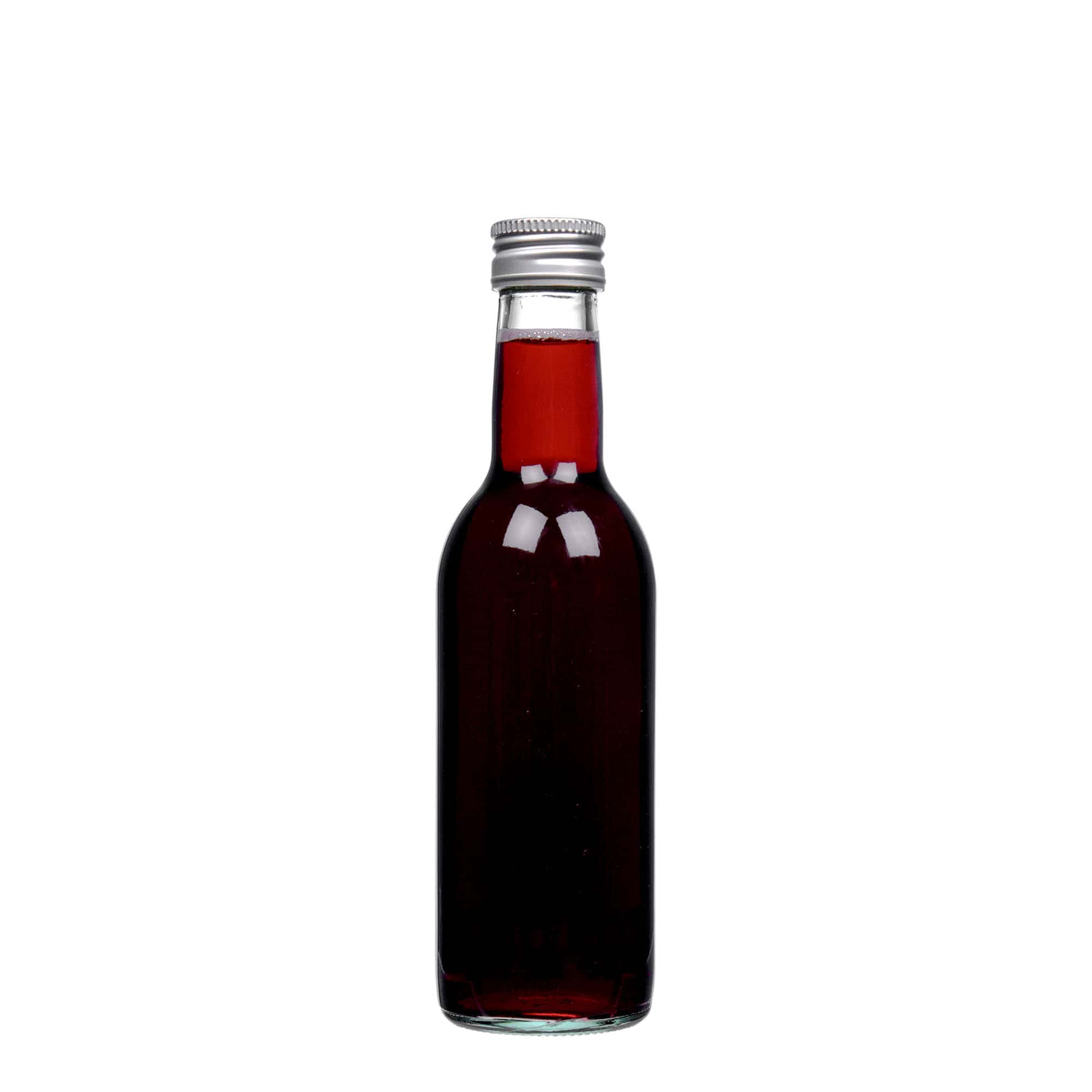 Glazen fles 'Bordeaux', 250 ml, monding: PP 28