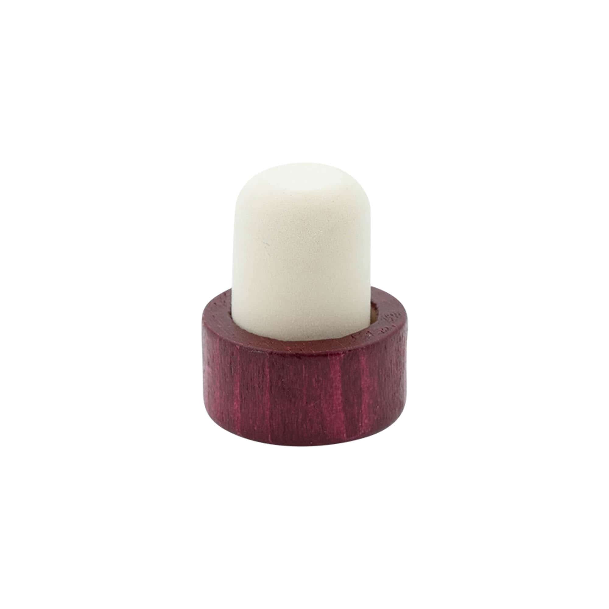 Dopkurk, 19 mm, hout/kunststof, bordeauxrood, voor monding: kurk