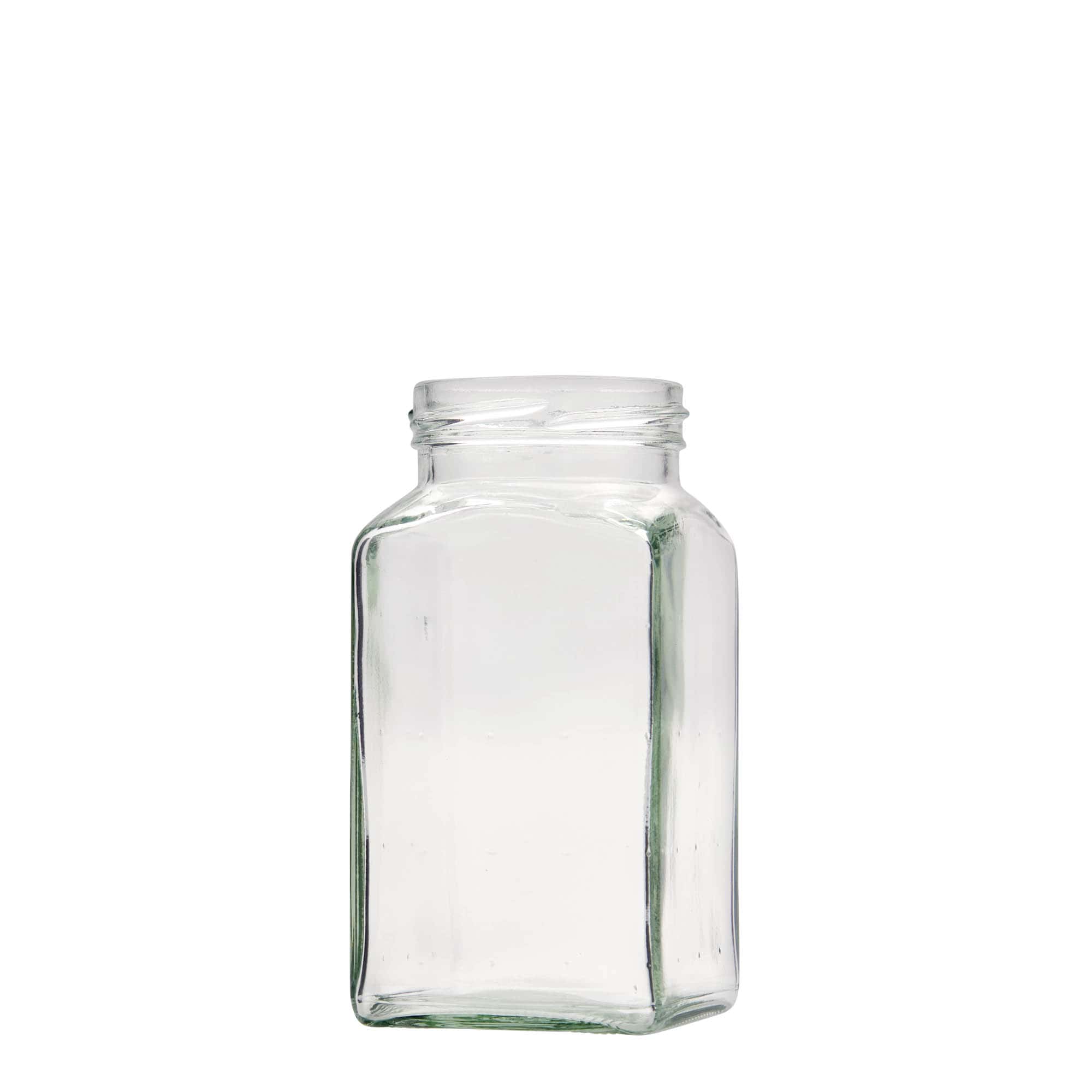 Vierkante pot, 312 ml, monding: twist-off (TO 58) Vierkante pot, 312 ml, monding: twist-off (TO 58)