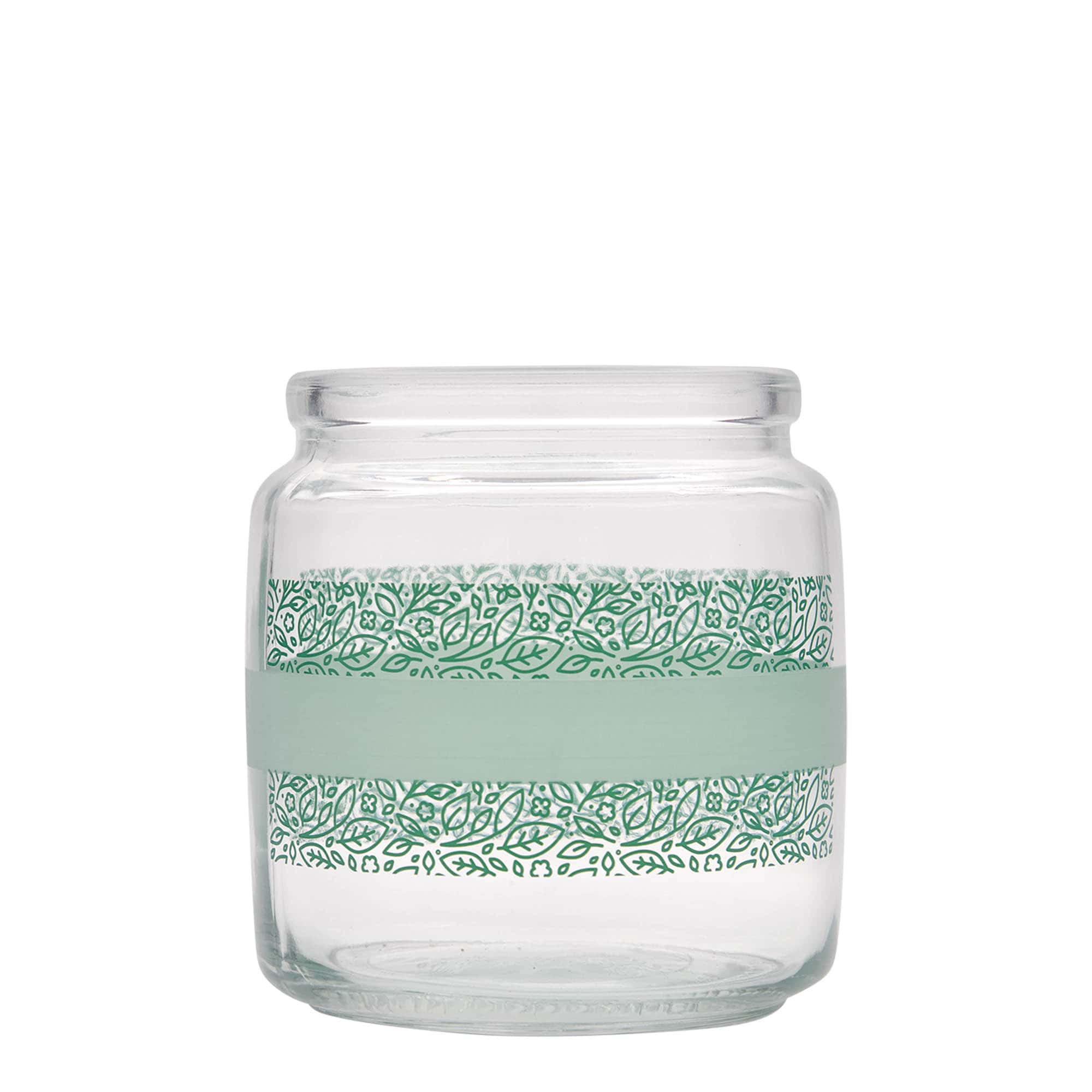 Bocal avec bouchon liège 750 ml « Giara », motif : naturalmente verde, bouchage: bouchon