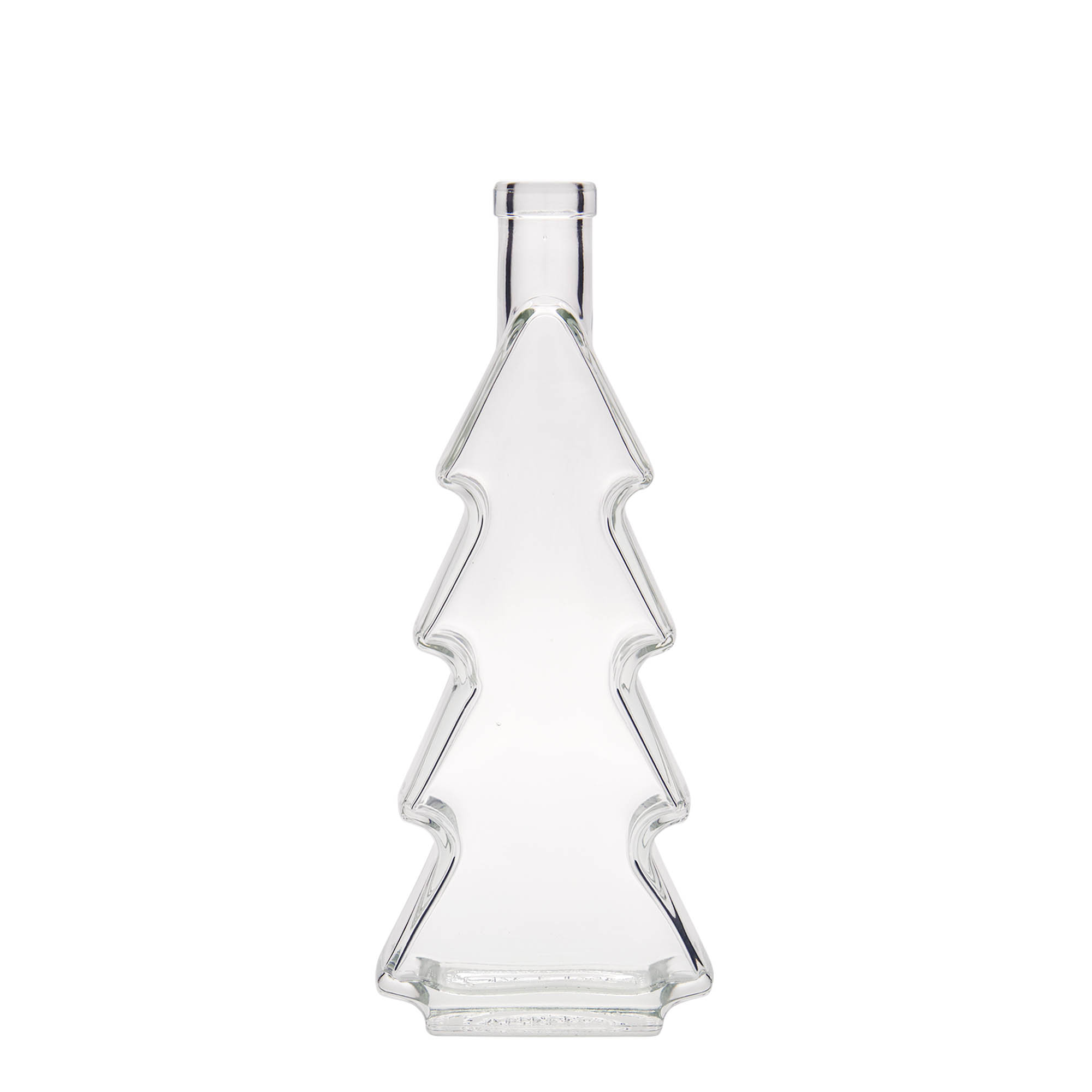 Glazen fles 'Dennenboom', 350 ml, monding: kurk