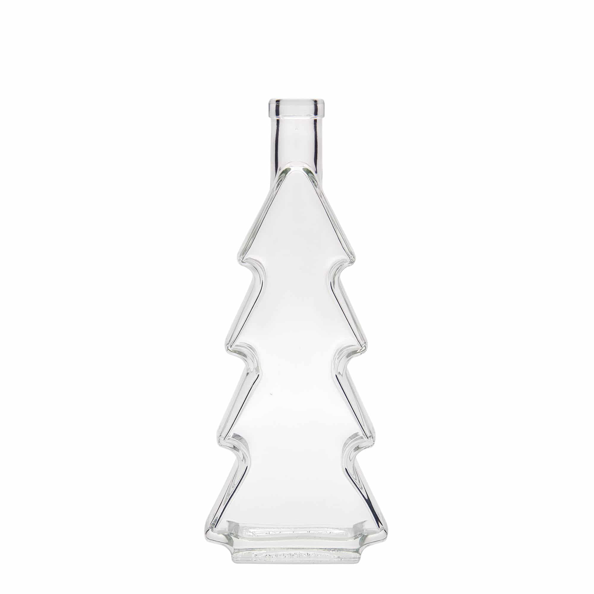 Glazen fles 'Dennenboom', 350 ml, monding: kurk