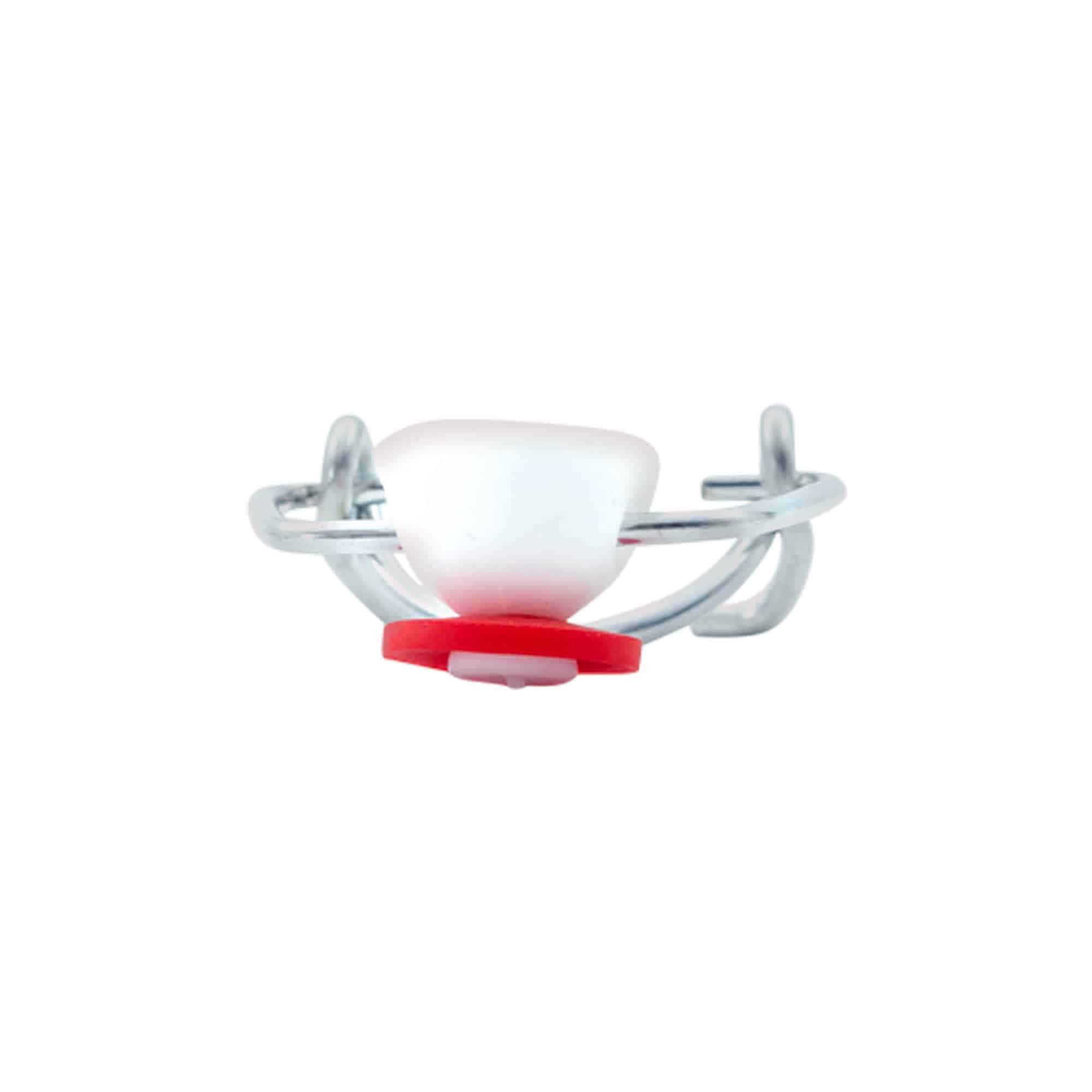 Beugelsluiting mini, kunststof, rood-wit Beugelsluiting mini, kunststof, rood-wit