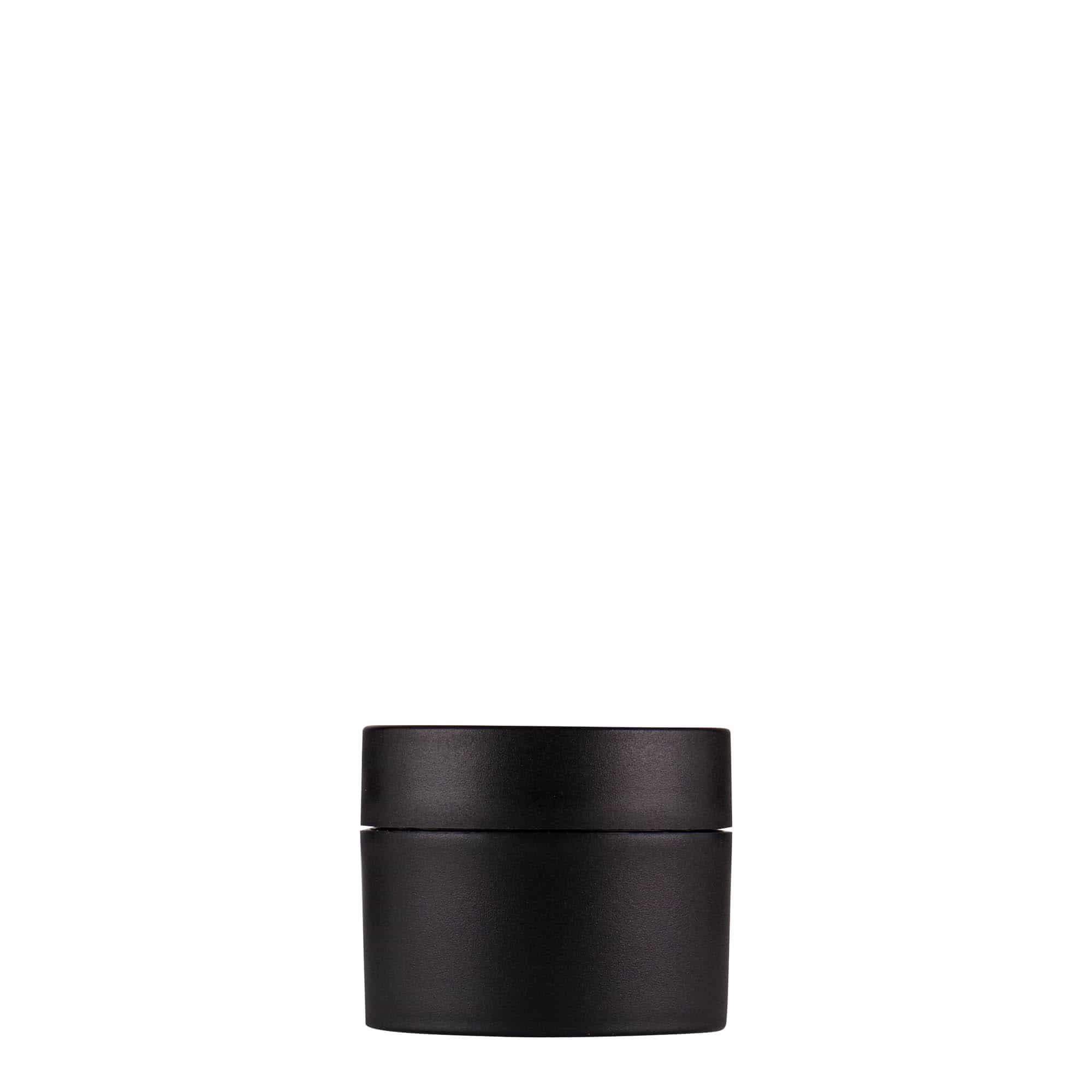 Boîte en plastique 15 ml 'Antonella', PP, noire, bouchage: Bougage à vis