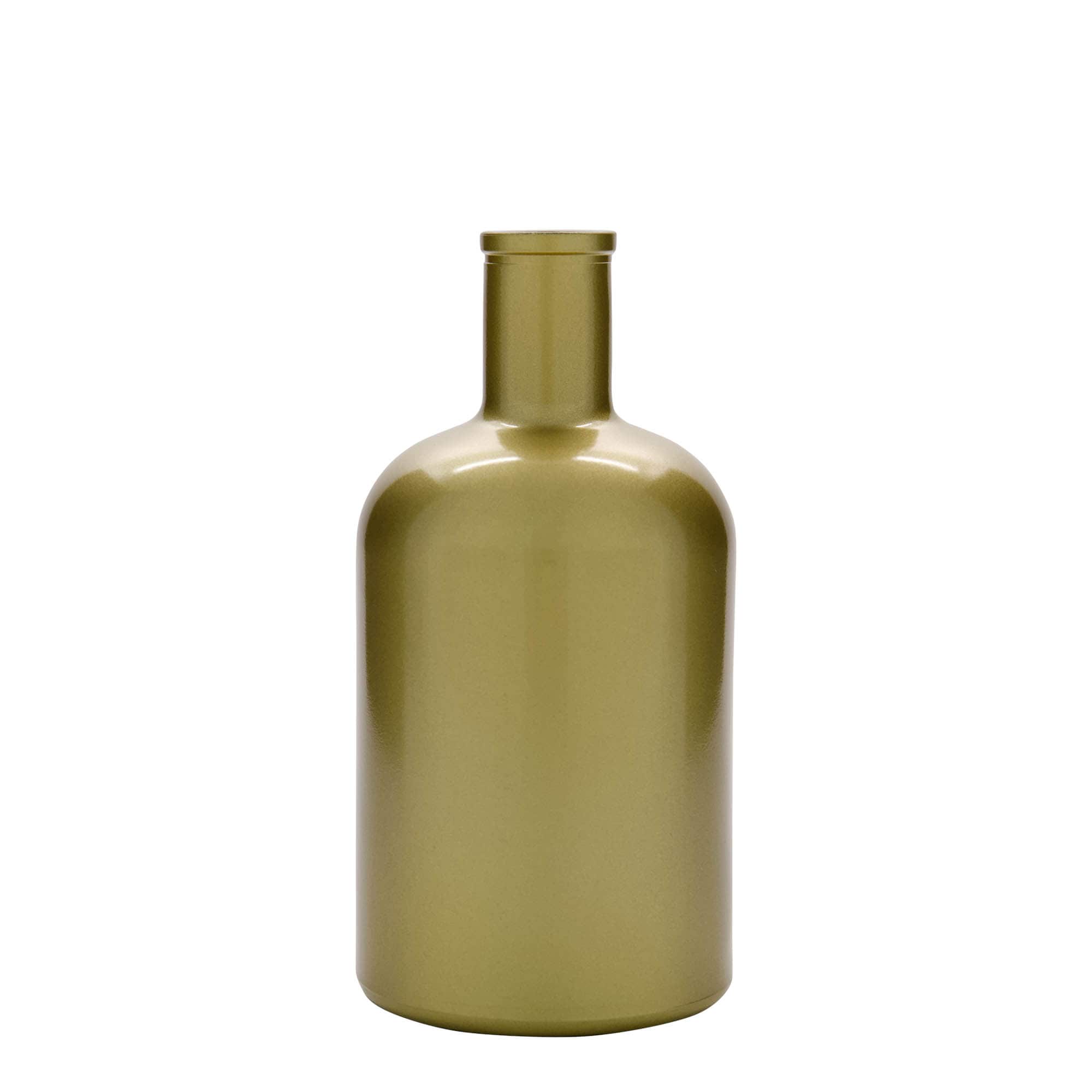 Glazen fles 'Gerardino', 700 ml, goud, monding: kurk Glazen fles 'Gerardino', 700 ml, goud, monding: kurk