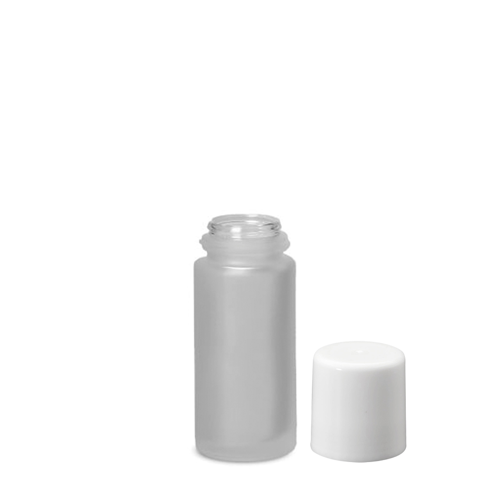 50 ml roll-on fles, glas, bruin, opening: schroefdop