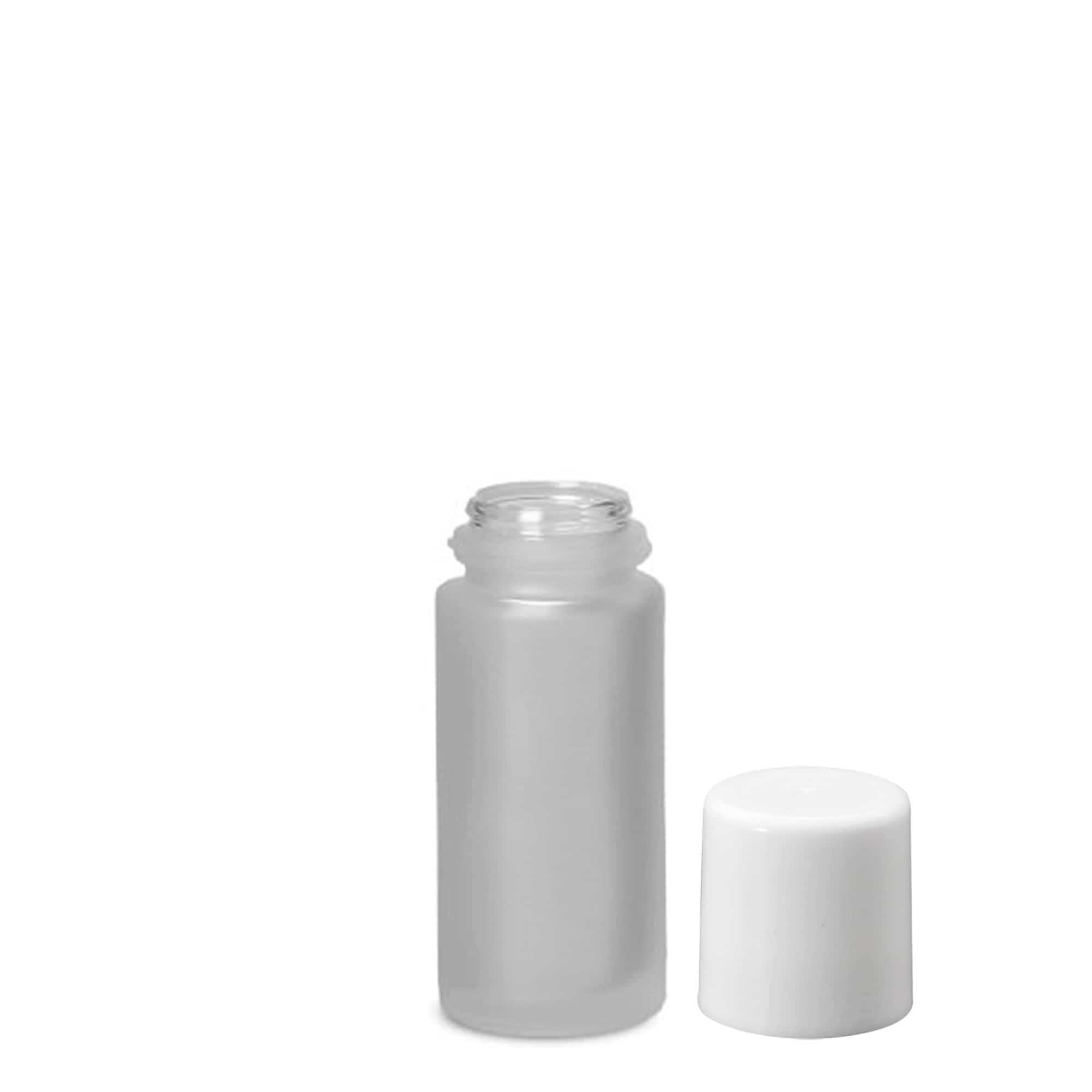 Flacon roll-on 50 ml, verre, givré, goulot : bouchon à vis