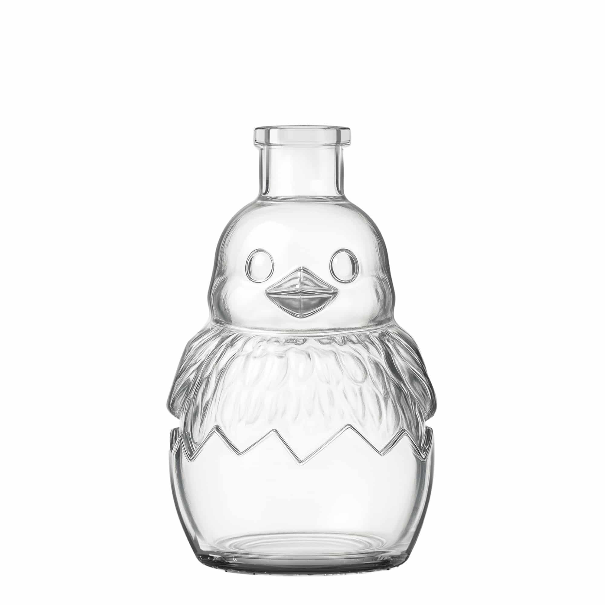 Glazen fles 'Kuiken', 200 ml, monding: kurk