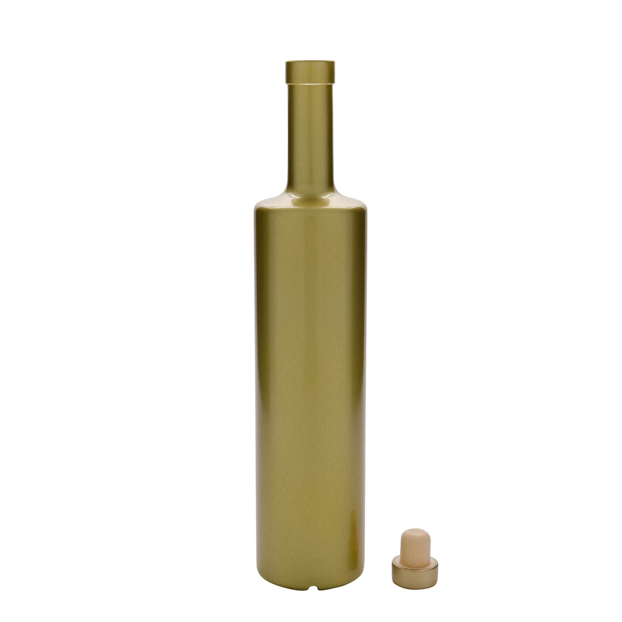 Glazen fles 'Centurio', 700 ml, goud, monding: kurk Glazen fles 'Centurio', 700 ml, goud, monding: kurk