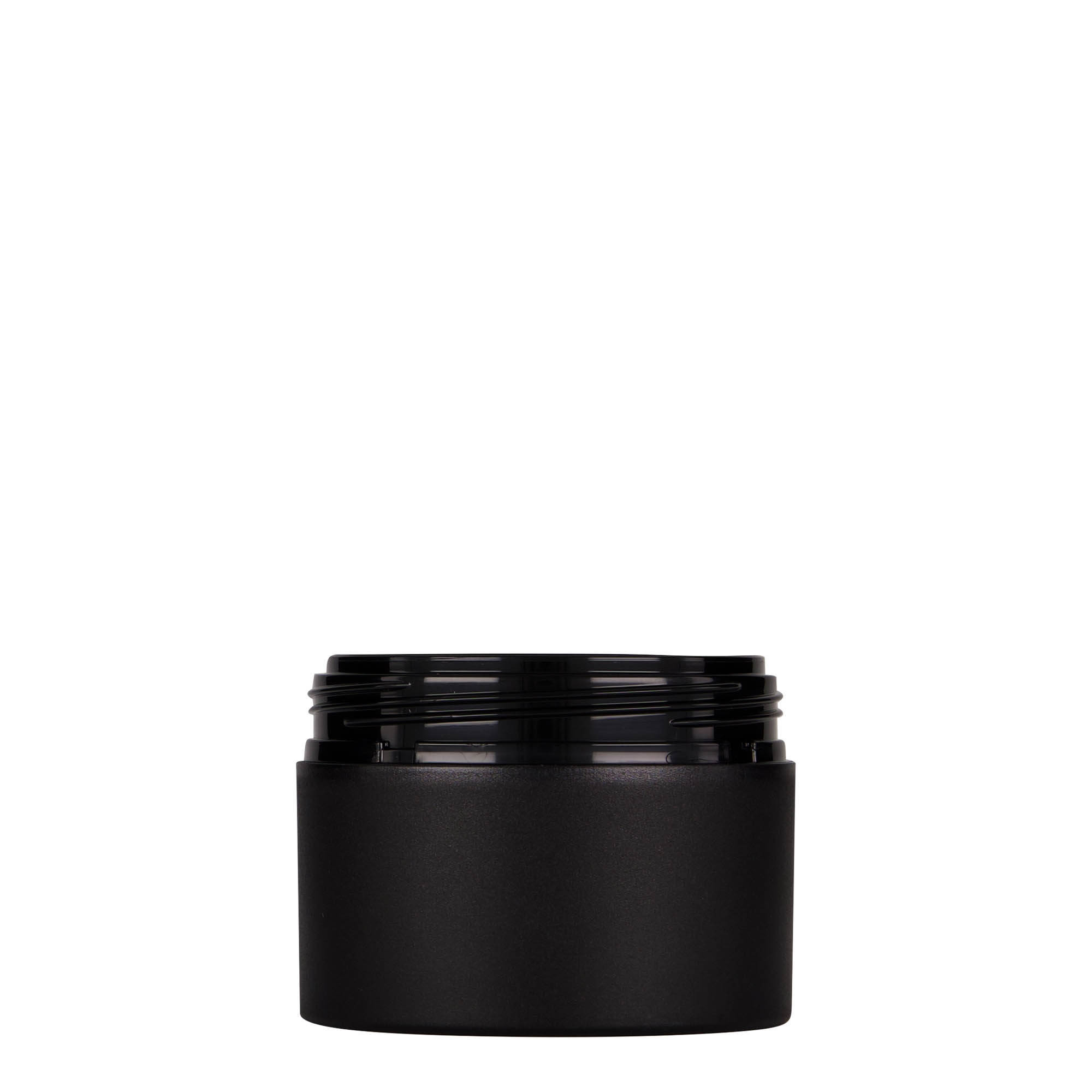 Boîte en plastique 100 ml 'Antonella', PP, noire, bouchage: Bougage à vis