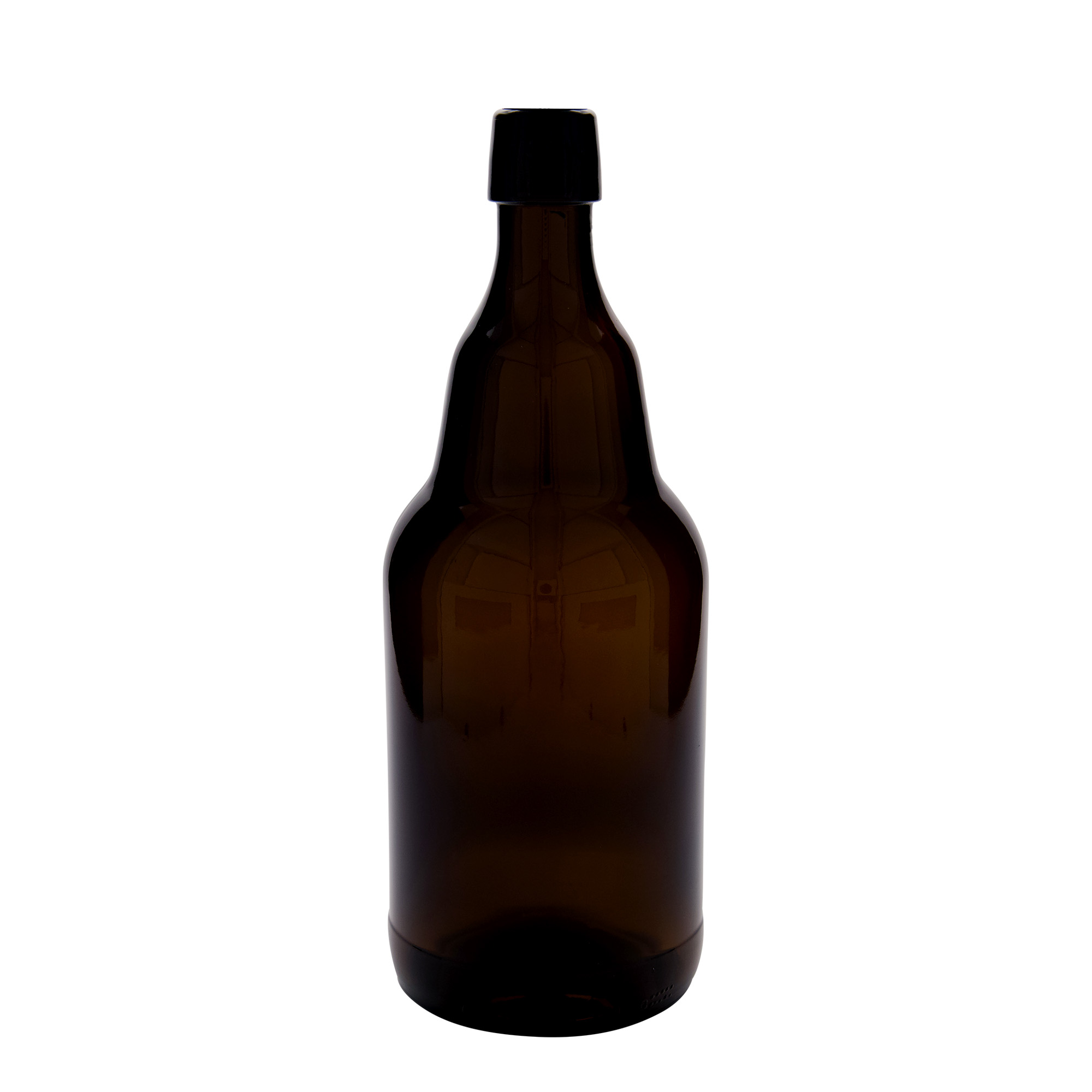 Bierflesje, 2000 ml, glas, bruin, monding: beugelsluiting