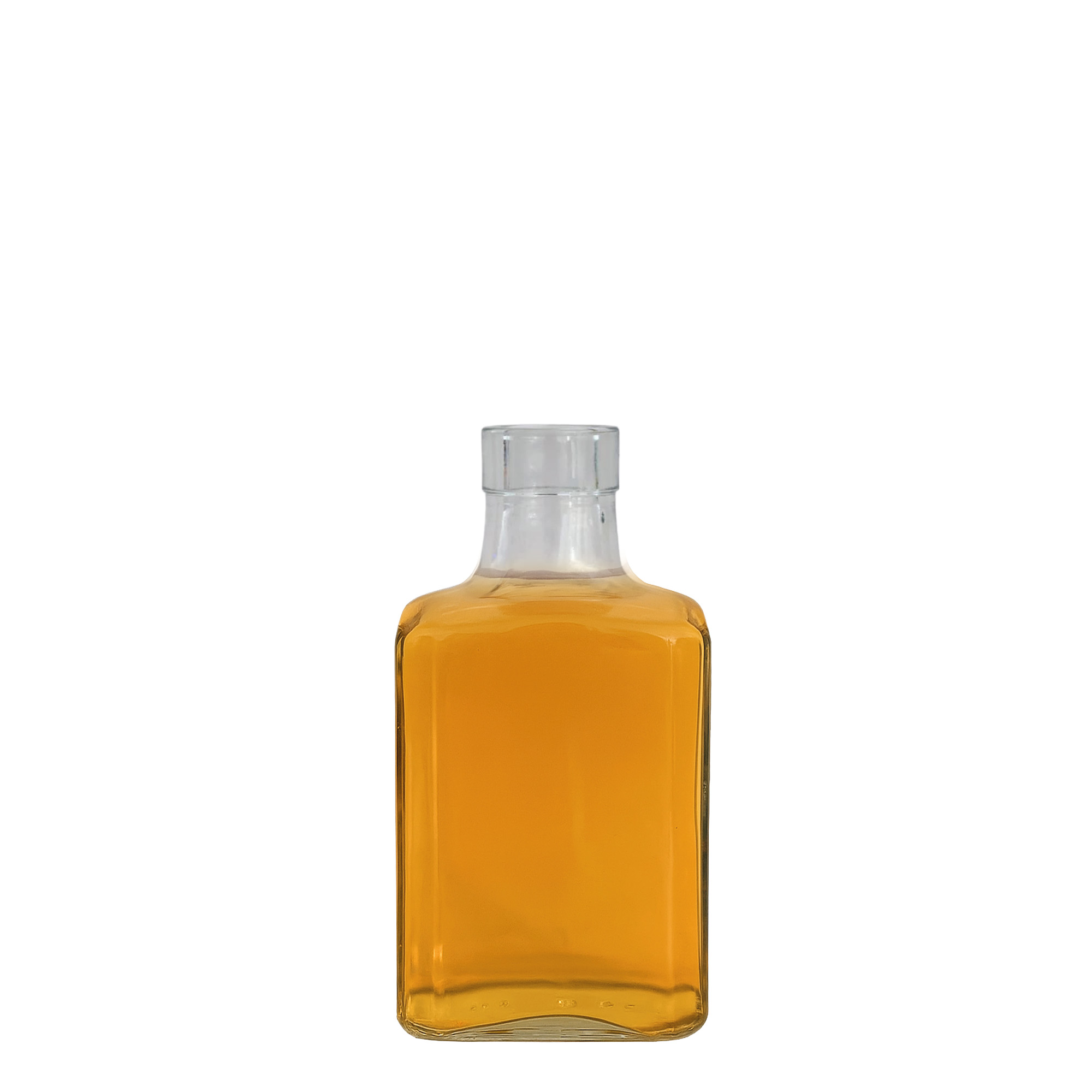 Bouteille en verre de 250 ml « Decanter Quadro à rebord supérieur », carrée, goulot : bouchon