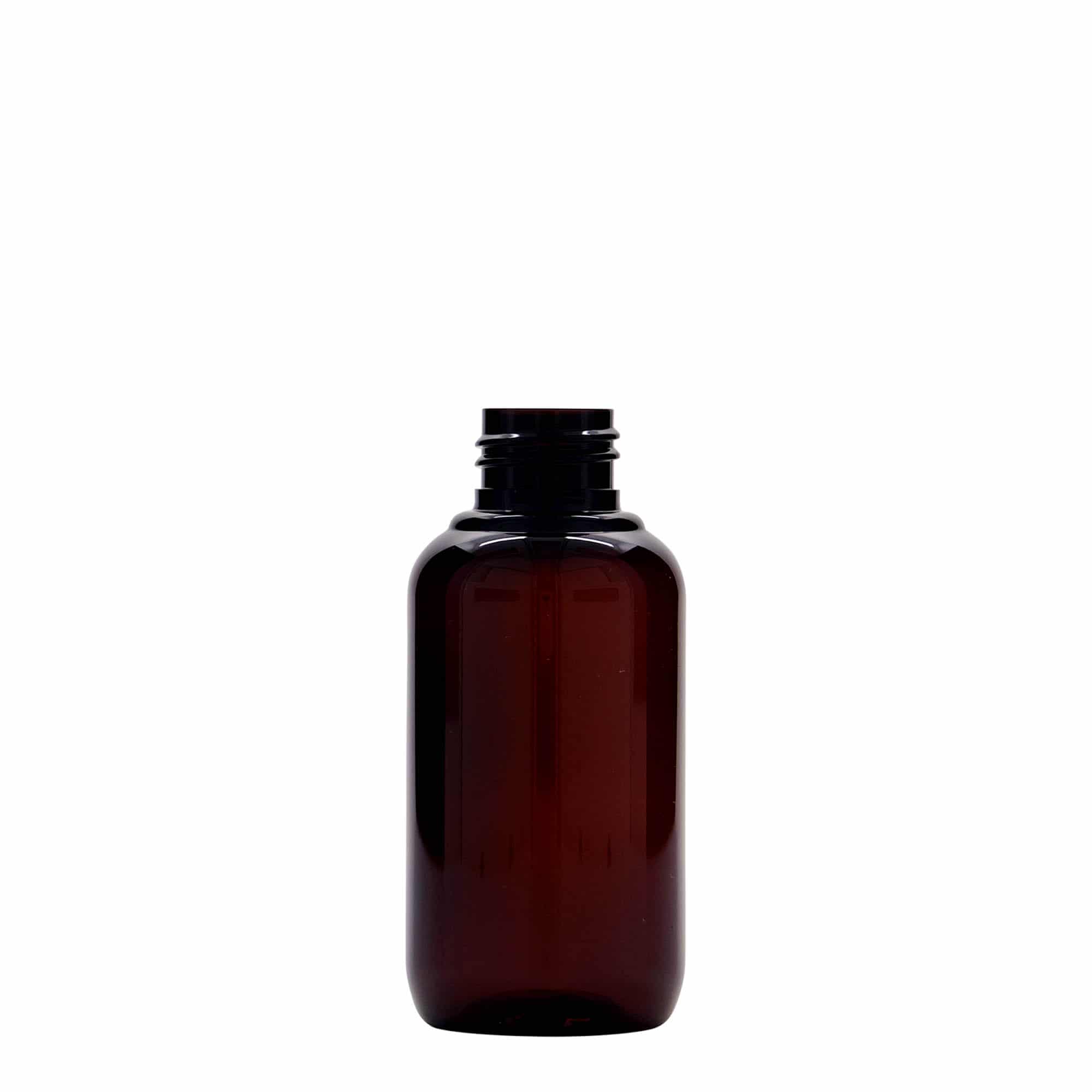 Plastic recyclingfles Victor's Best, 100 ml, PCR, bruin, monding: GPI 24/410 Plastic recyclingfles Victor's Best, 100 ml, PCR, bruin, monding: GPI 24/410