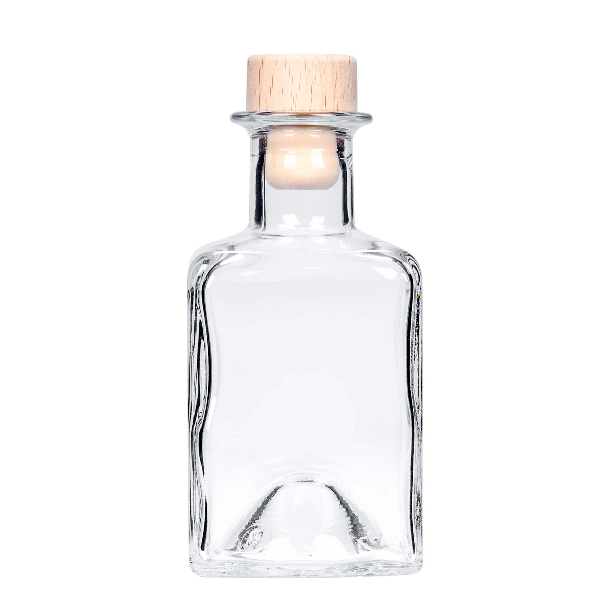 Bouteille en verre 200 ml « Kubica », carrée, bouchage: bouchon