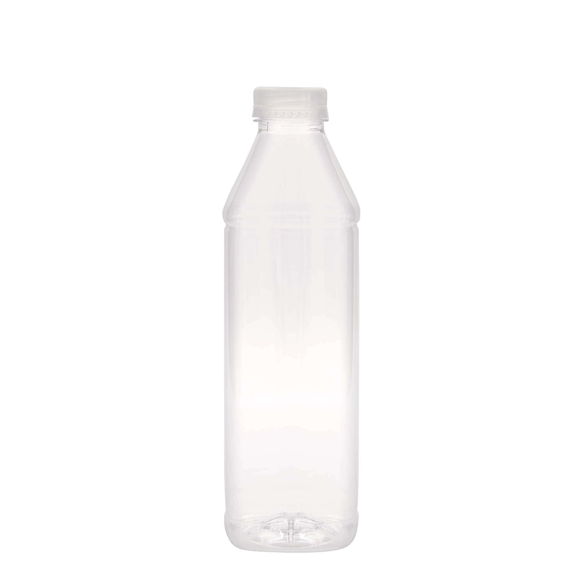 Petfles Milk and Juice Carré, 1000 ml, vierkant, kunststof, monding: 38 mm