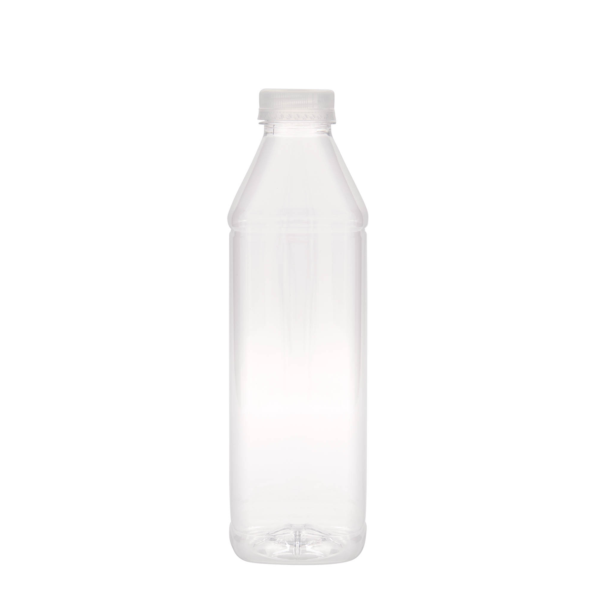 Petfles Milk and Juice Carré, 1000 ml, vierkant, kunststof, monding: 38 mm Petfles Milk and Juice Carré, 1000 ml, vierkant, kunststof, monding: 38 mm