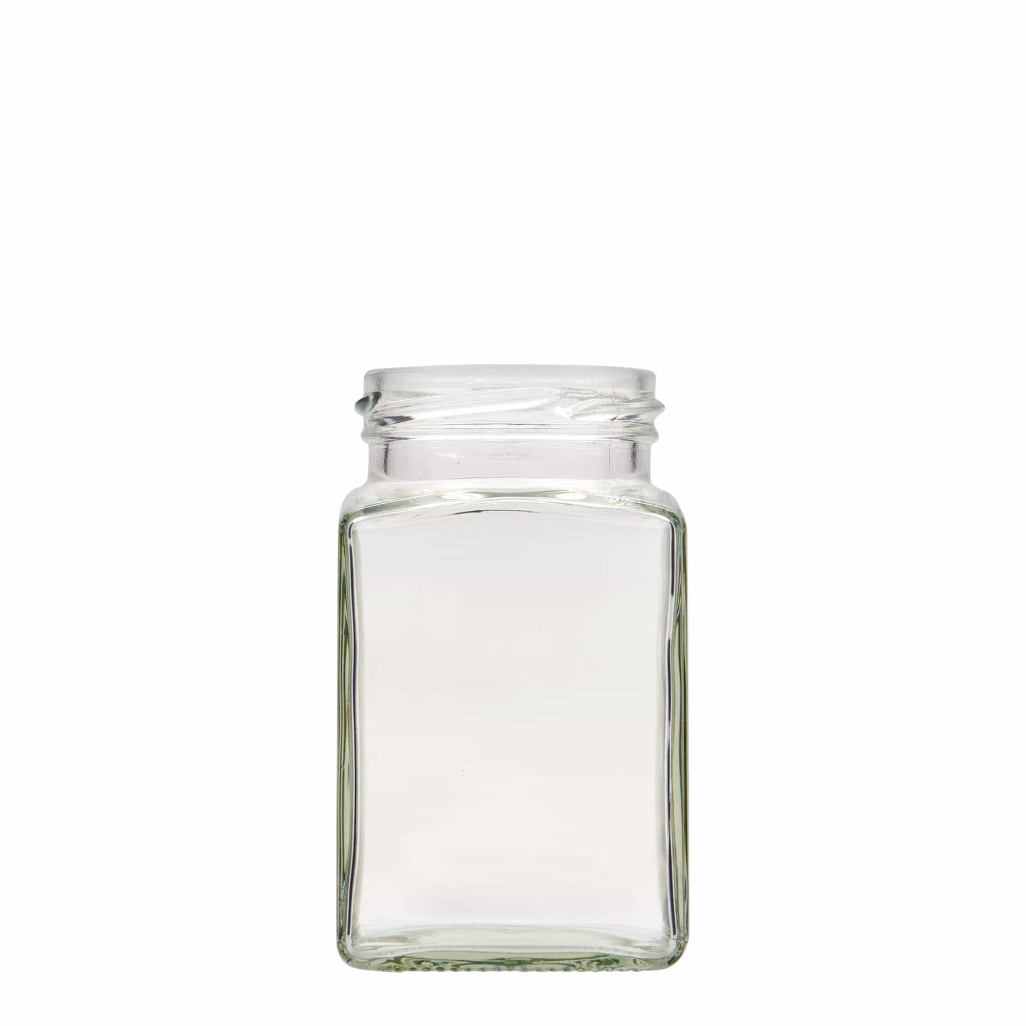 Vierkante pot, 260 ml, monding: twist-off (TO 58) Vierkante pot, 260 ml, monding: twist-off (TO 58)