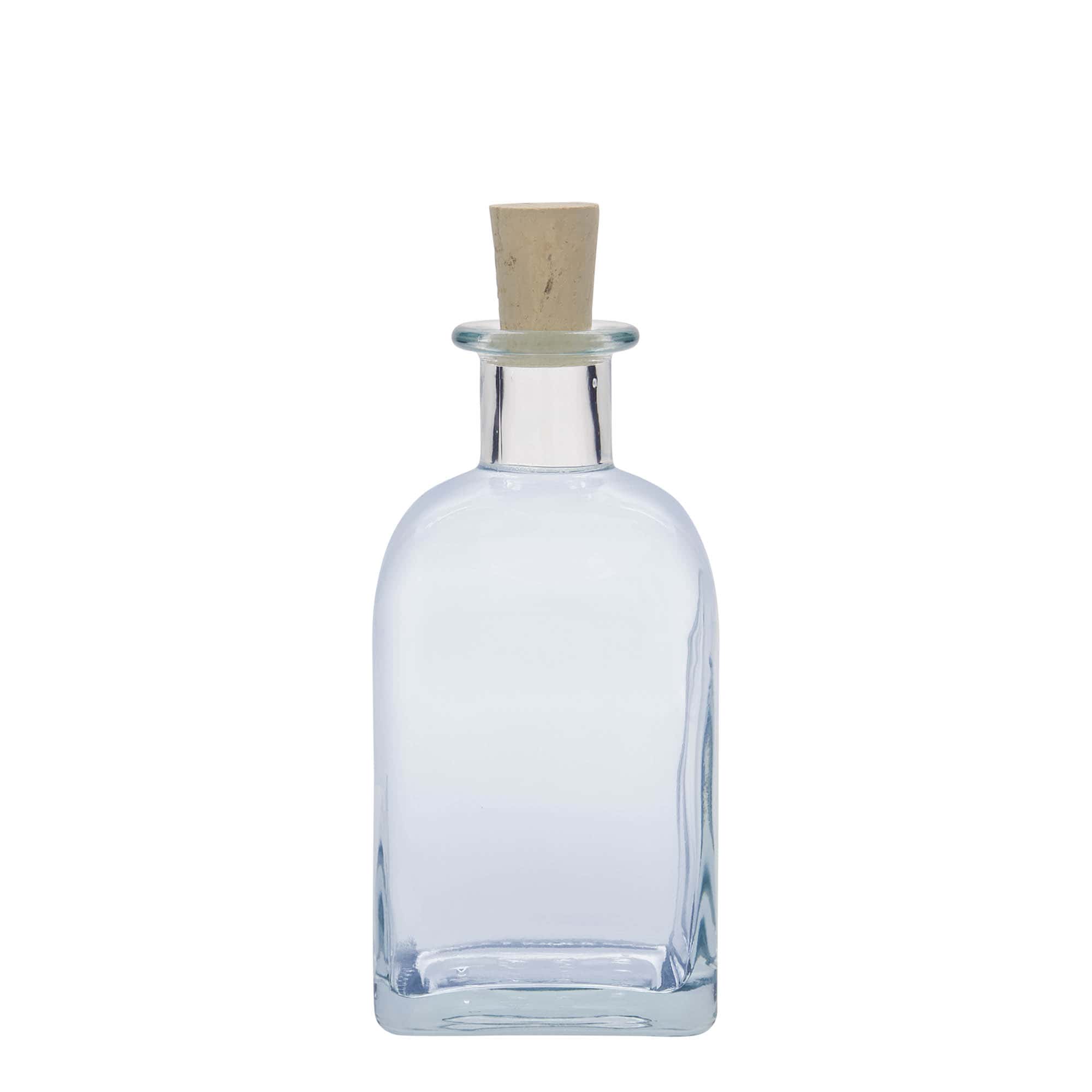 Bouteille en verre apothicaire 'Carré', carrée 350 ml, bouchage: bouchon