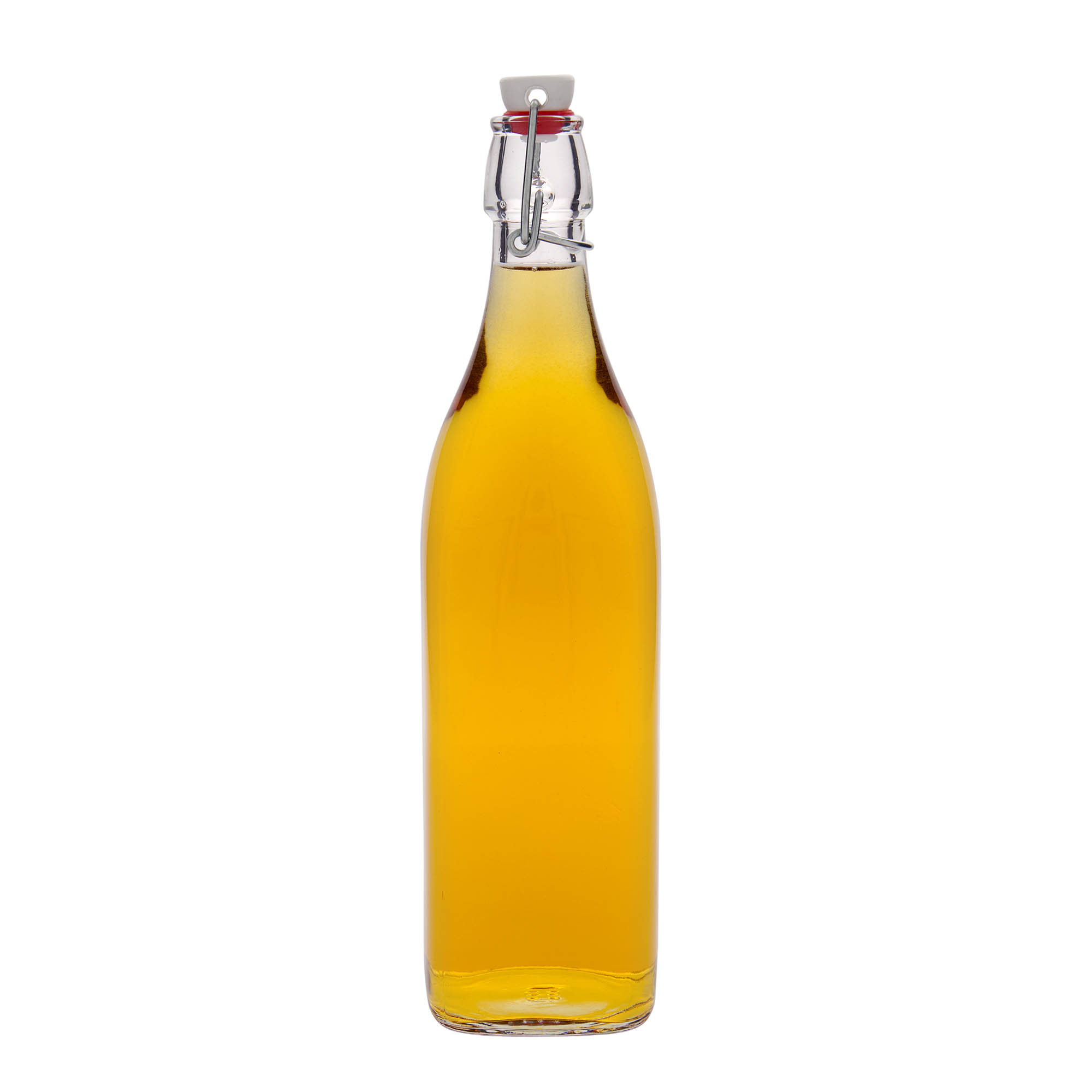 Glazen fles 'Swing', 1.000 ml, vierkant, monding: beugelsluiting Glazen fles 'Swing', 1.000 ml, vierkant, monding: beugelsluiting