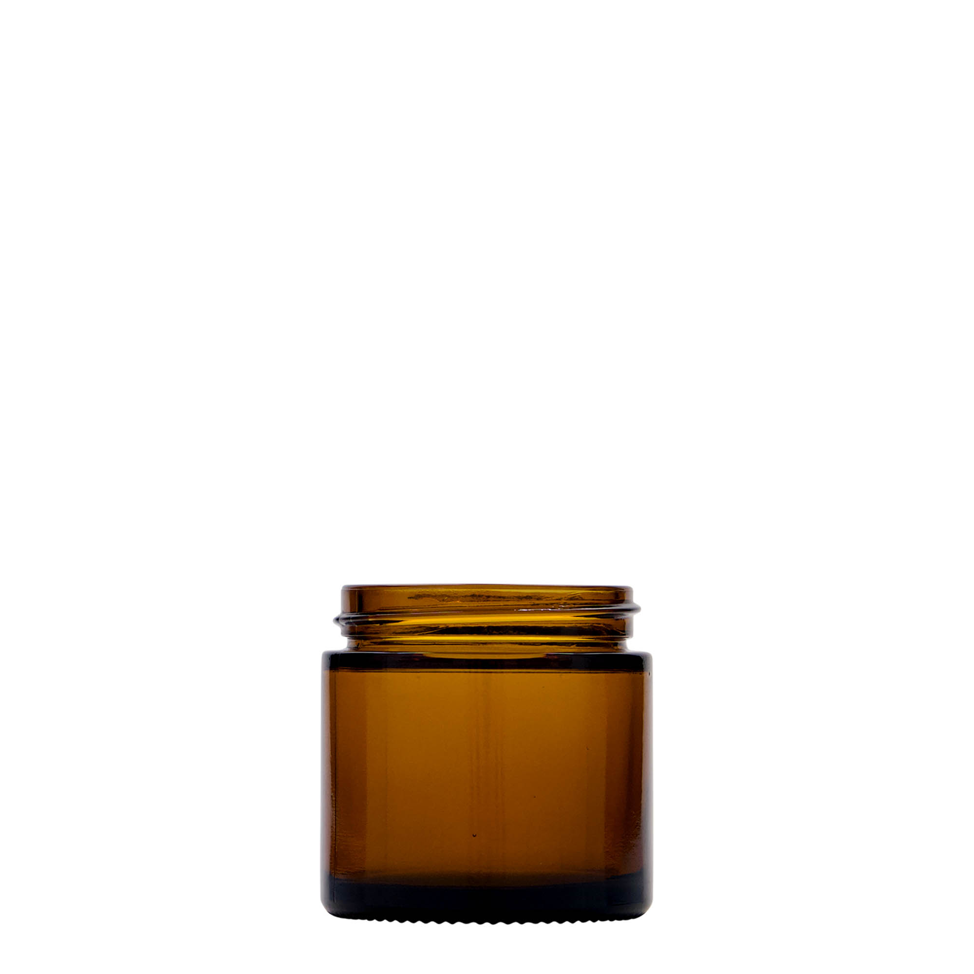 Pot 60 ml « Brown Line », verre, marron, bouchage: Bougage à vis