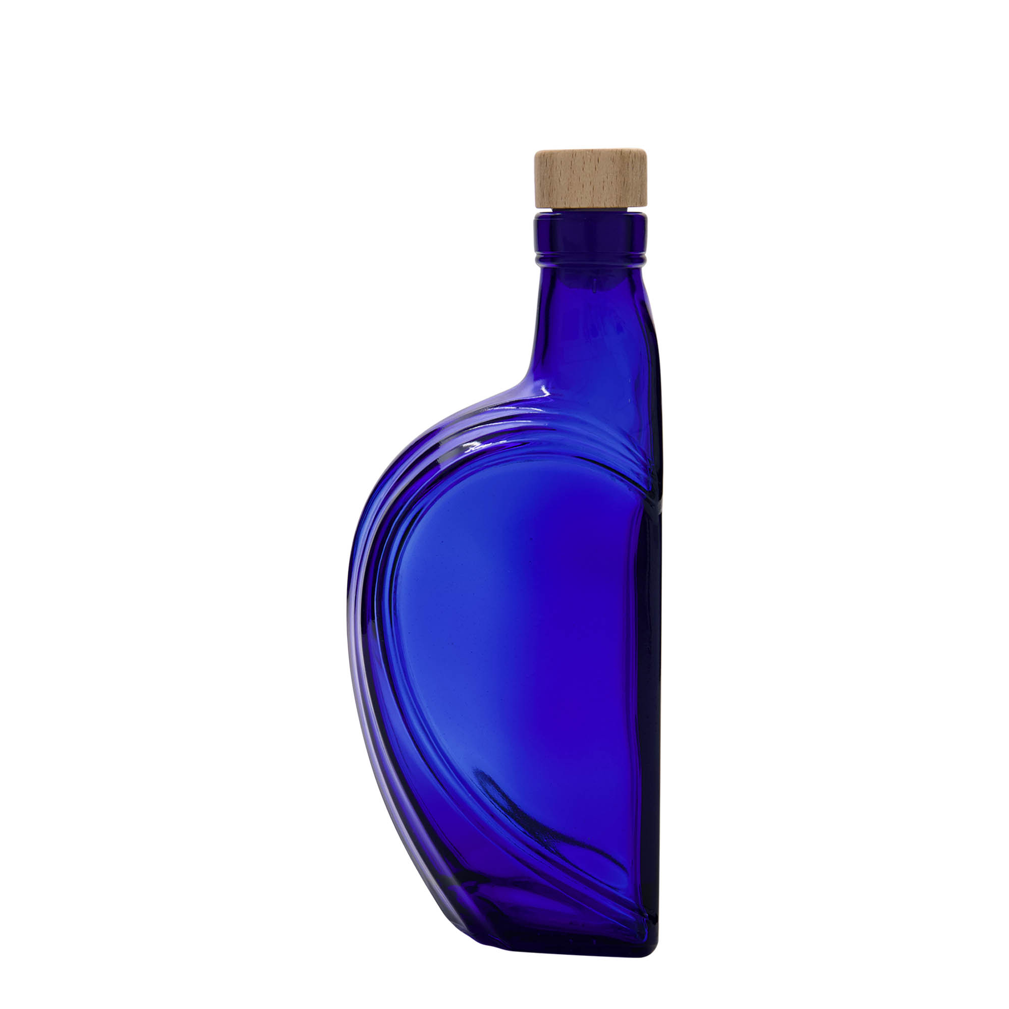 Glazen fles 'Sweethearts', 375 ml, rechthoekig, koningsblauw, monding: kurk Glazen fles 'Sweethearts', 375 ml, rechthoekig, koningsblauw, monding: kurk