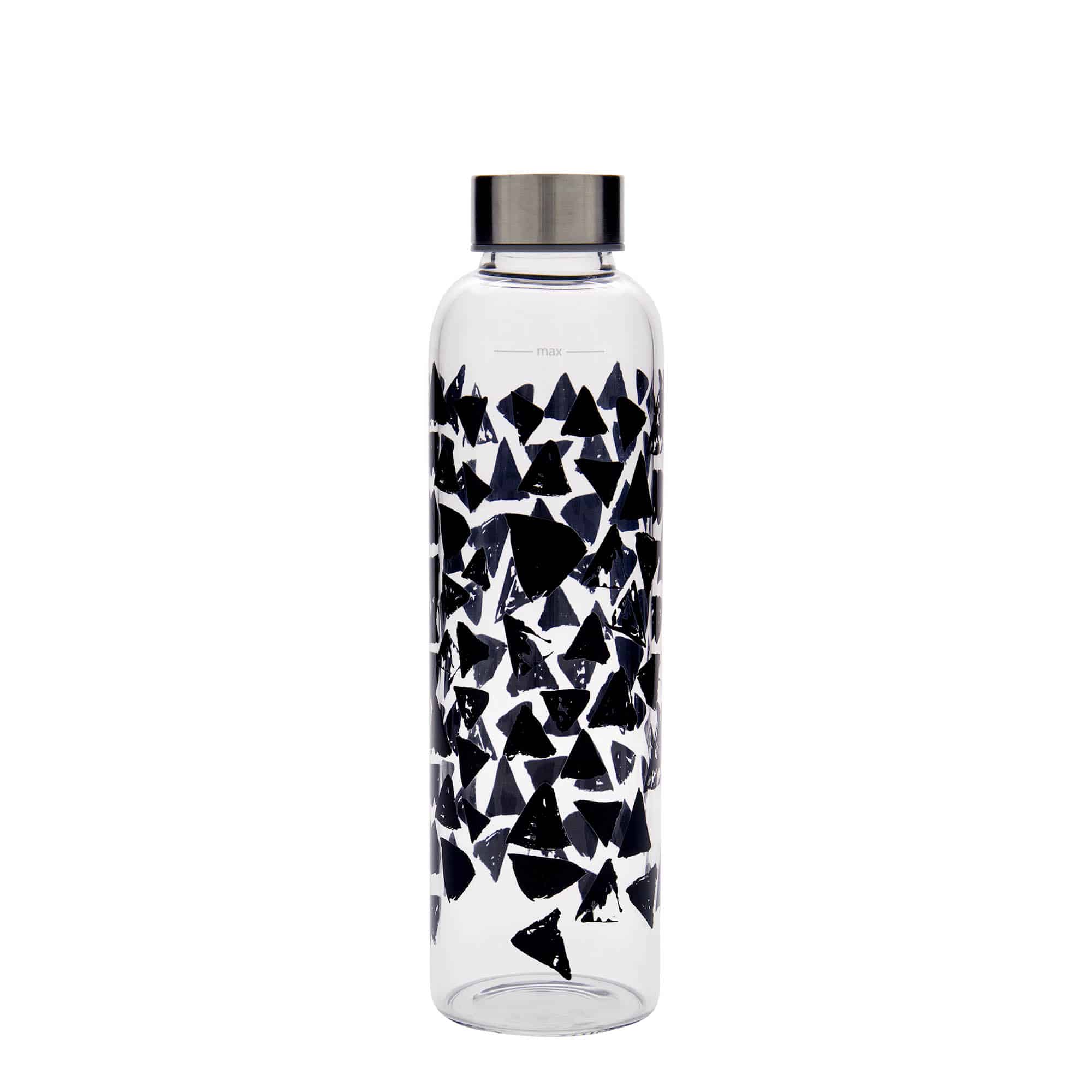 Gourde 500 ml « Perseus », motif : triangles noirs, bouchage: Bougage à vis