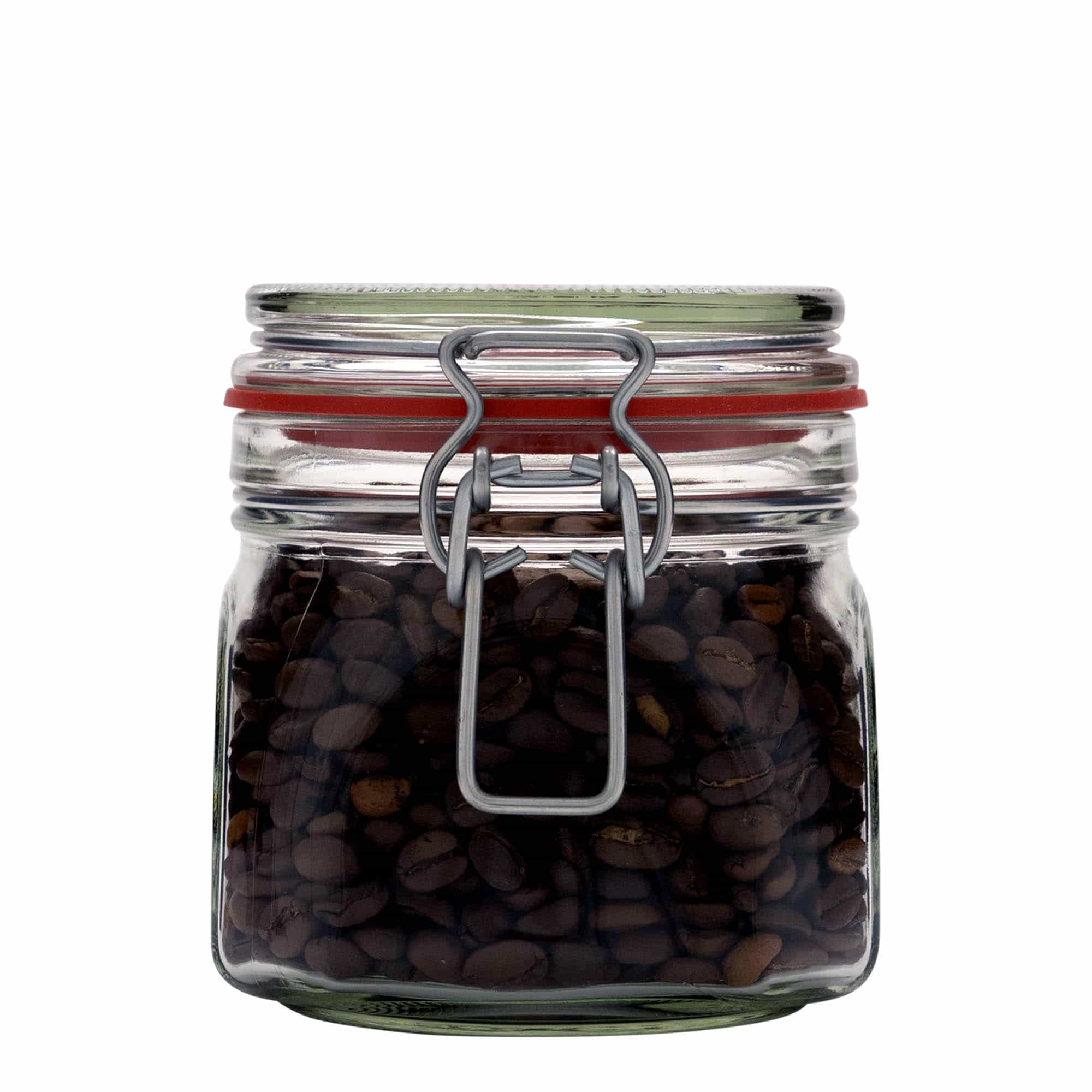 Bocal à fermeture mécanique 630 ml, carré, bouchage: bouchon mécanique
