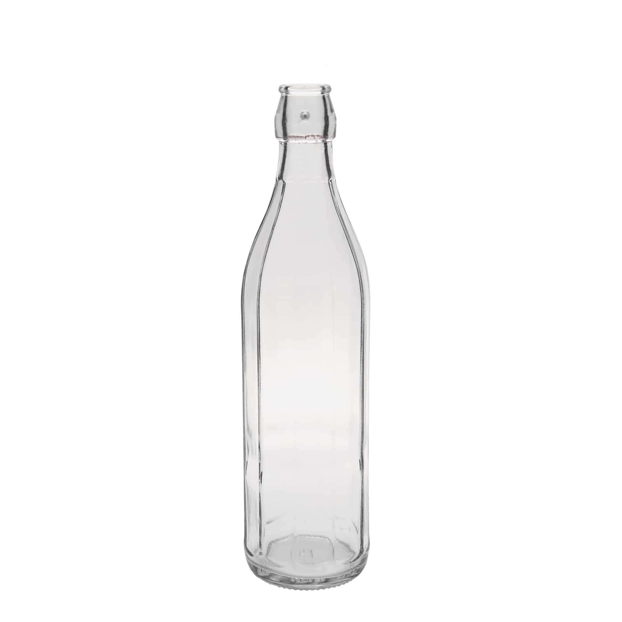 Glazen fles 'Bravo', 750 ml, tienhoekig, monding: beugelsluiting